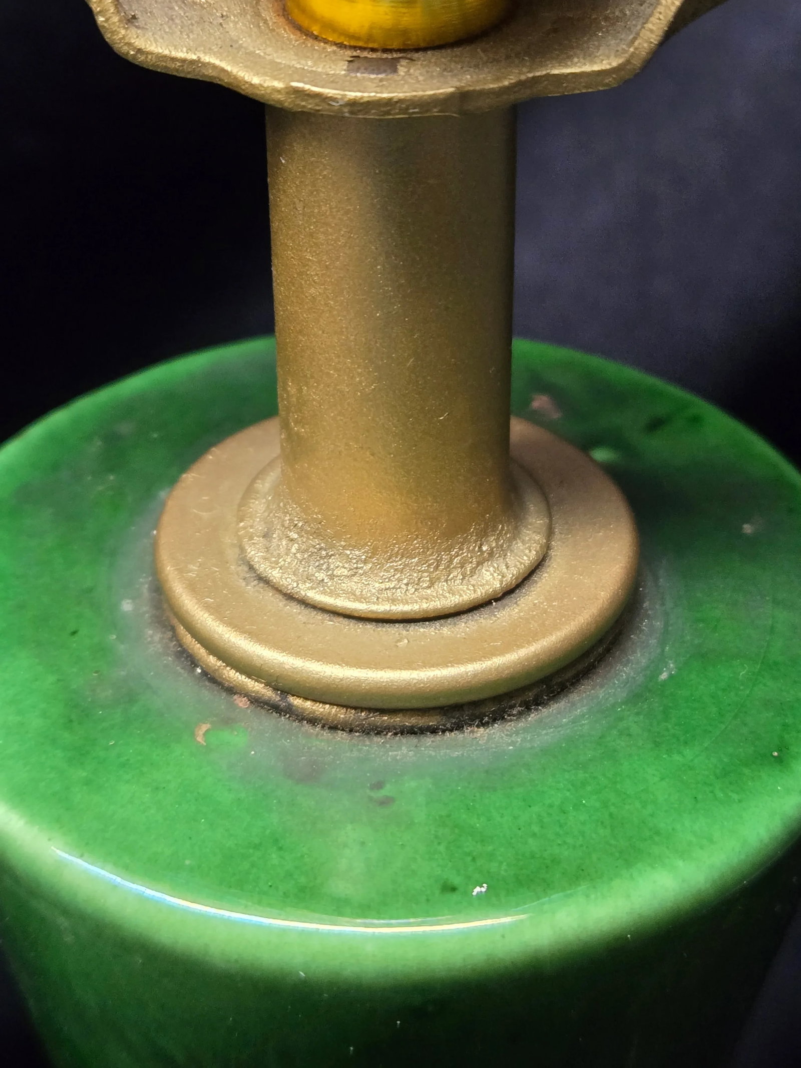 Mid-Century Modern Green and Blue Ceramic Lamp Pair - 9
