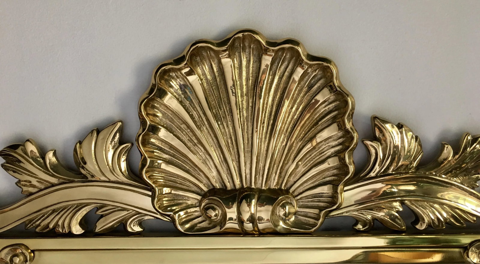 Mastercraft Style Brass Shell Motif Wall Mirror - 3
