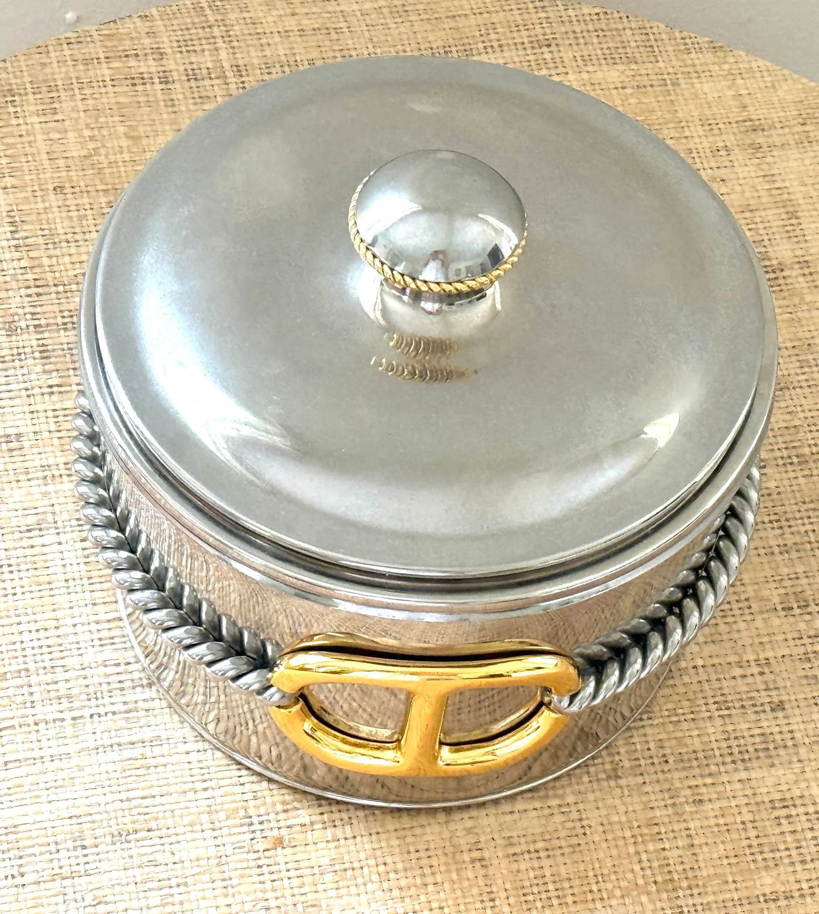80's Gucci Chrome and Brass Ice Bucket - 3