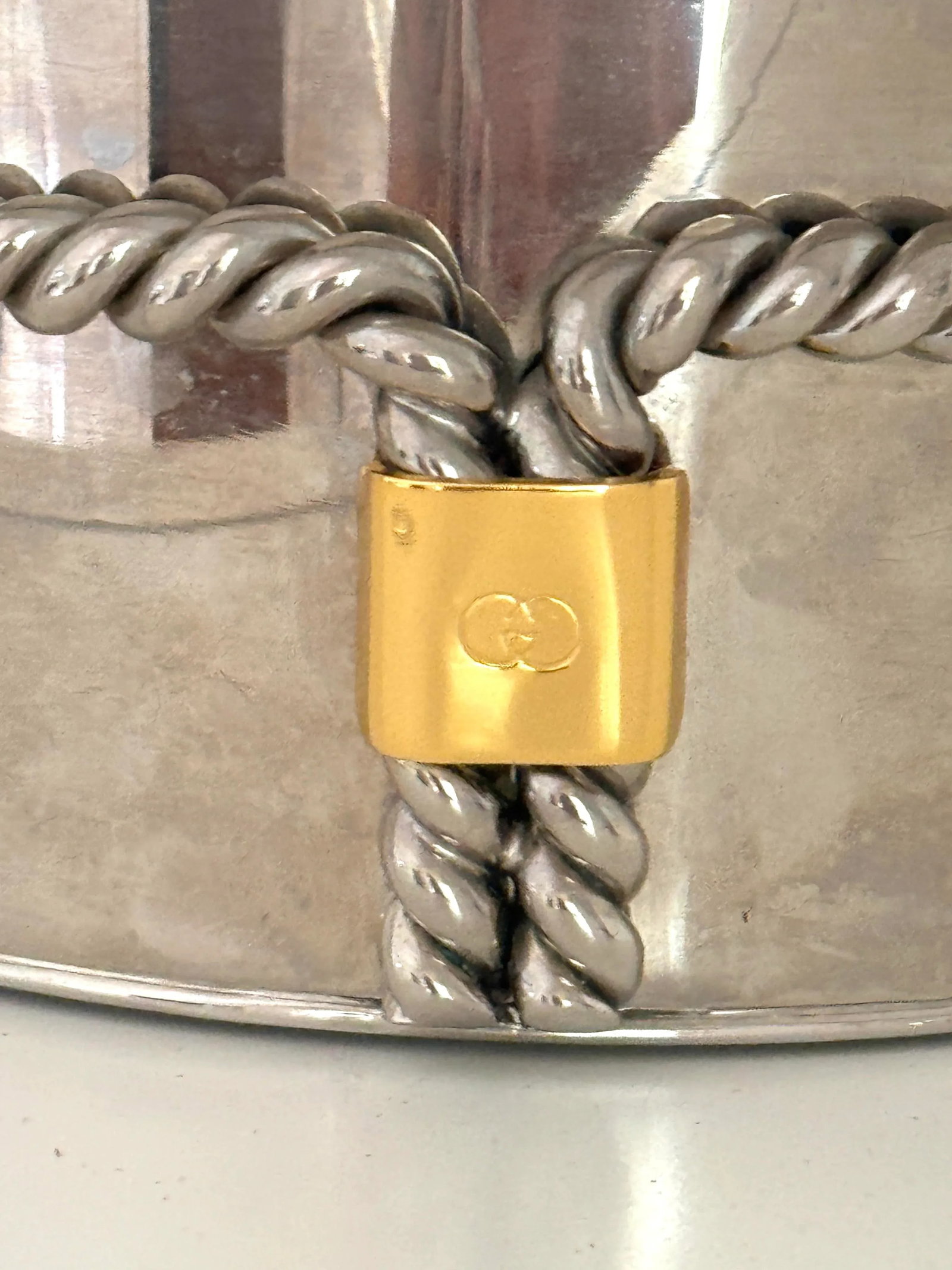 80's Gucci Chrome and Brass Ice Bucket - 5
