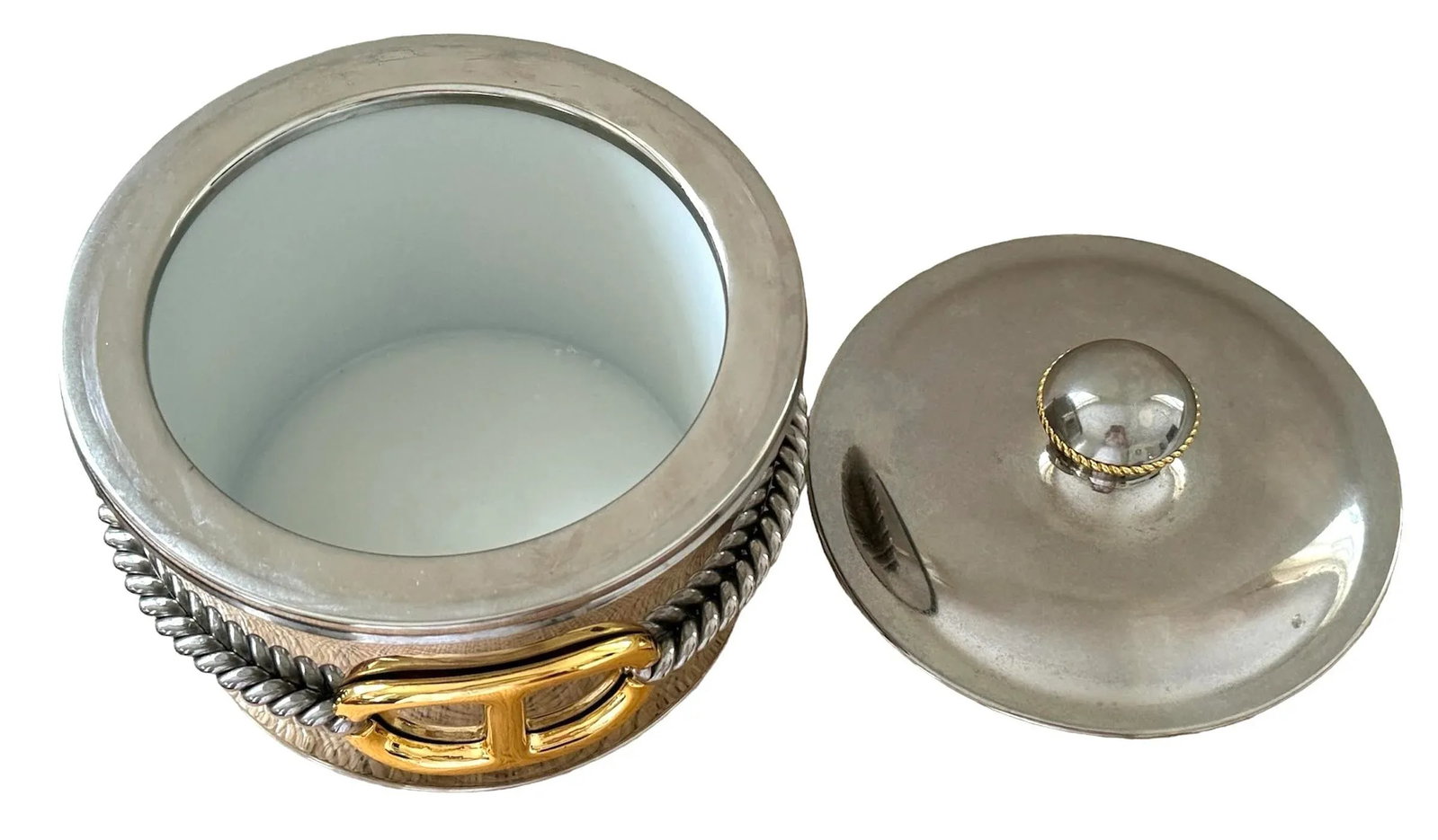 80's Gucci Chrome and Brass Ice Bucket - 6