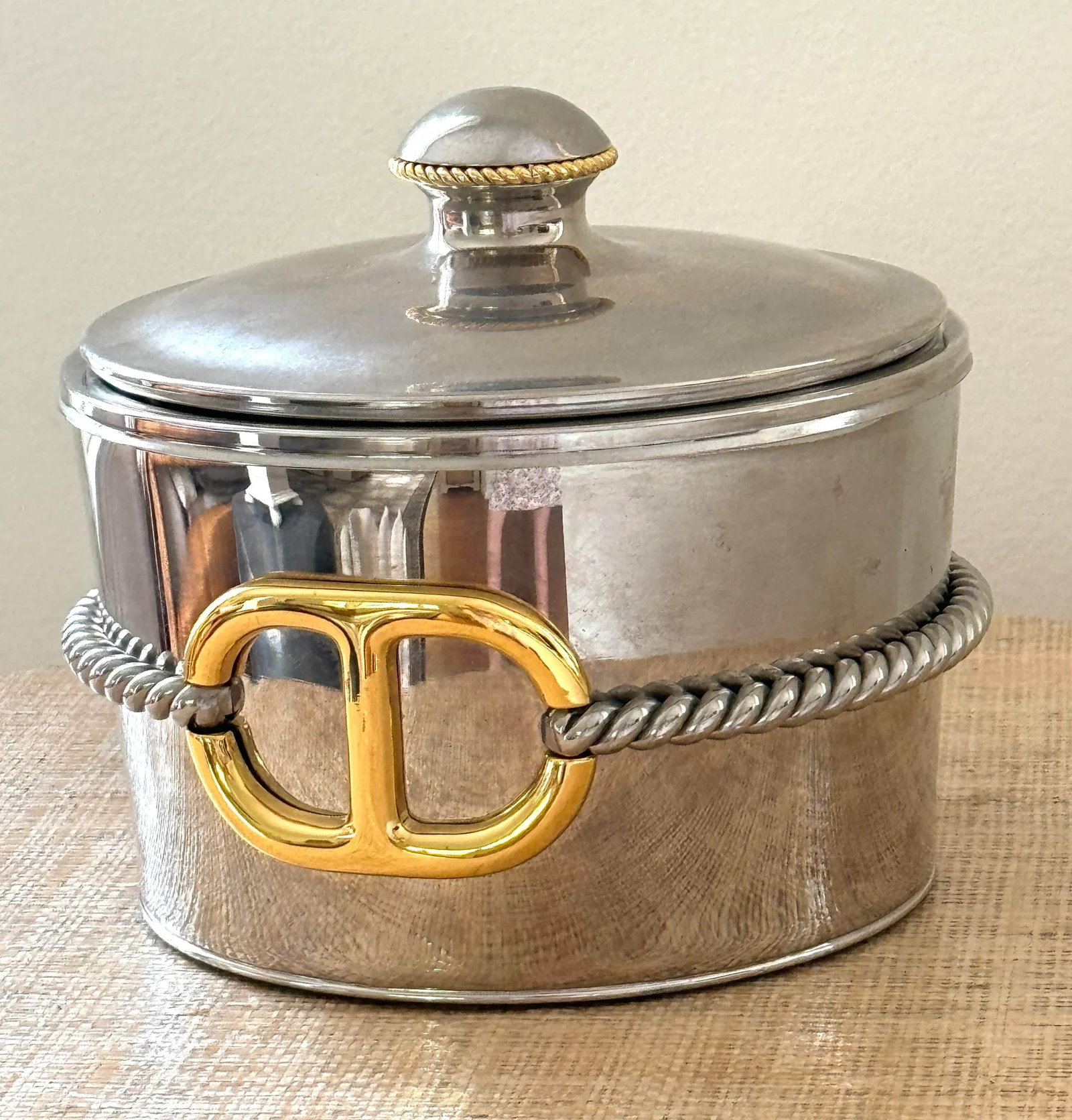 80's Gucci Chrome and Brass Ice Bucket - 9