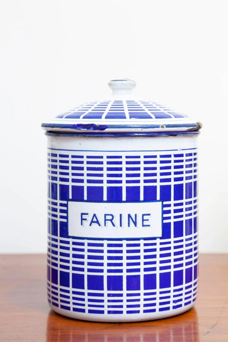1920s French Enamel Canisters - Set of 5 - 3