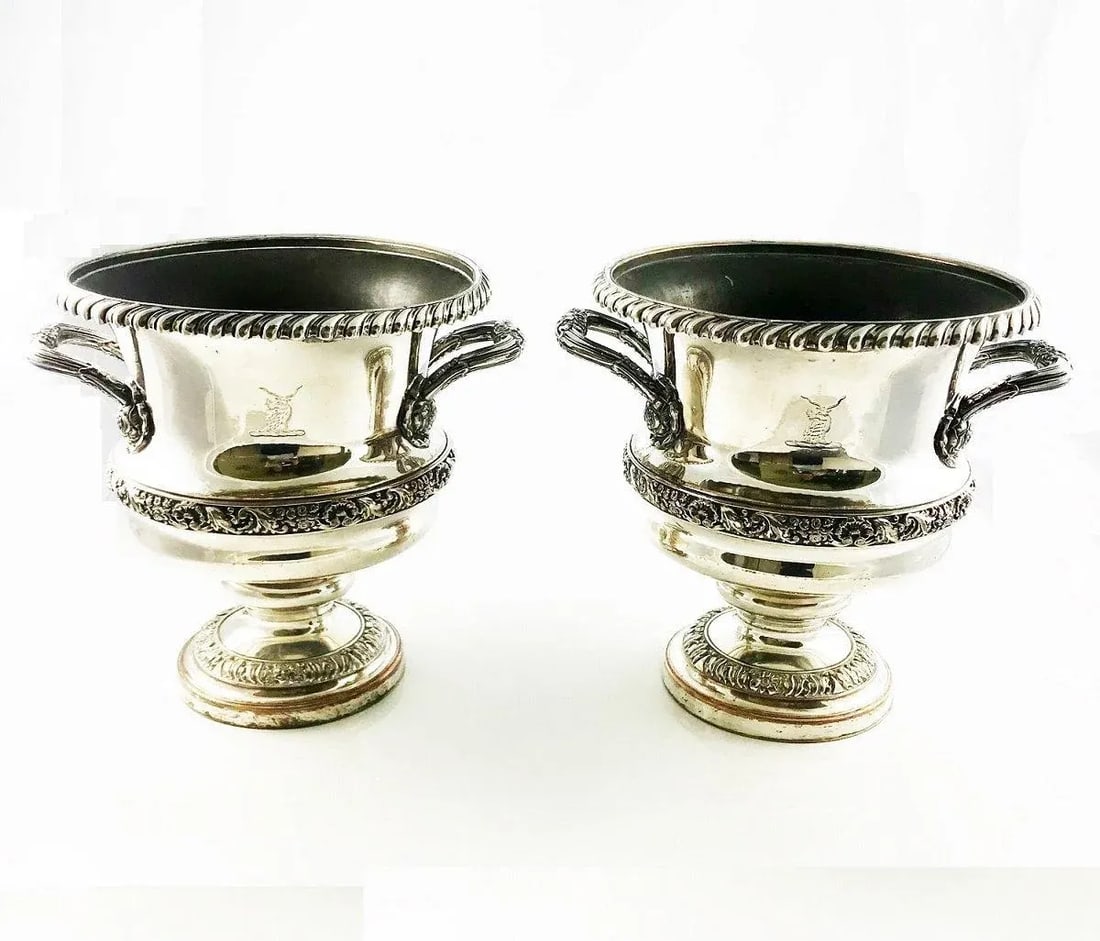 Old Sheffield Plate Silve Wine Champagne Coolers 19th Century - a Pair - 2