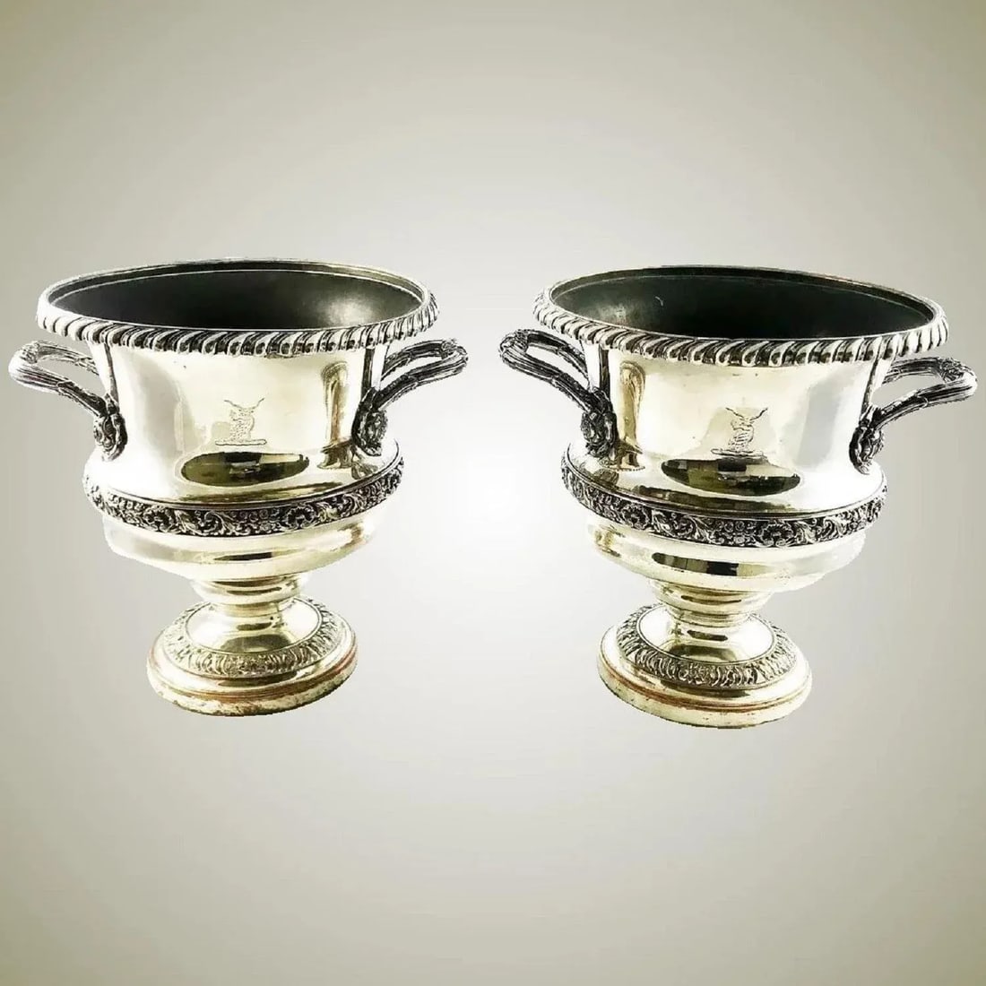 Old Sheffield Plate Silve Wine Champagne Coolers 19th Century - a Pair - 7