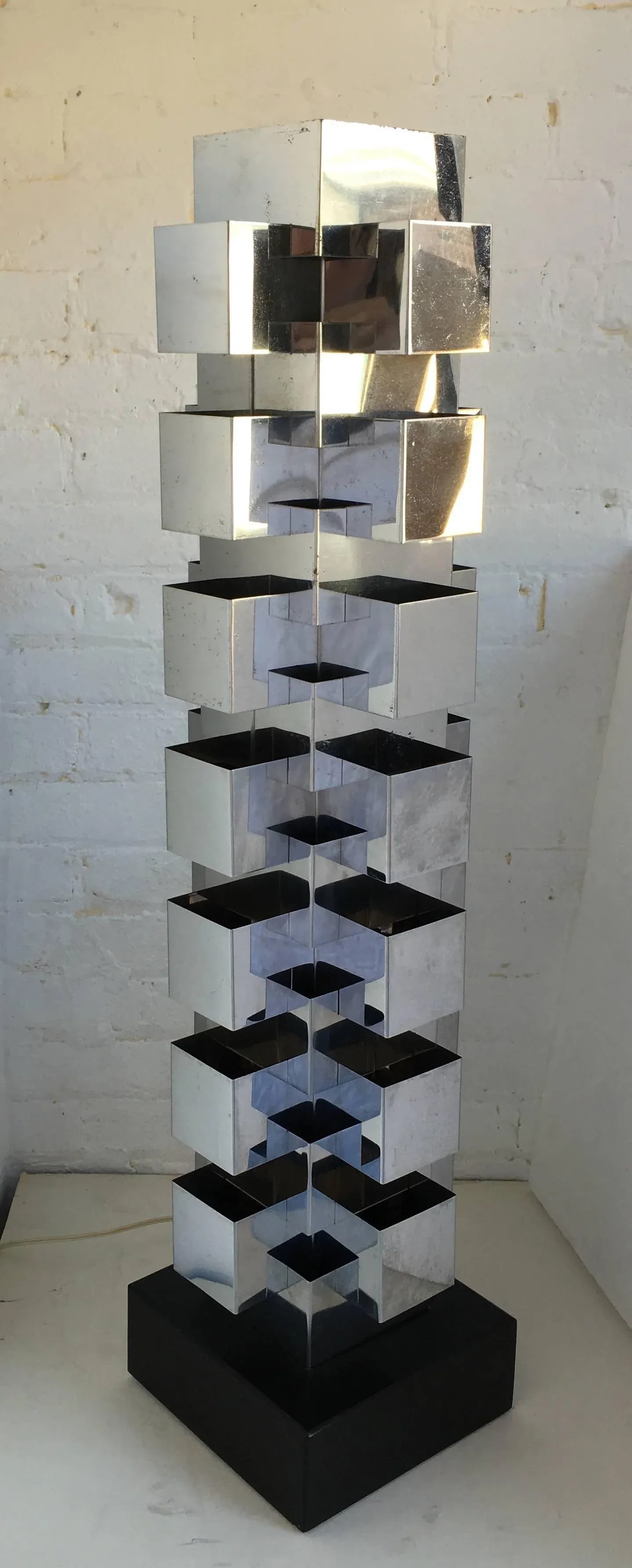 Curtis Jere Chrome "Skyscraper" Table Lamps, Pair - 6