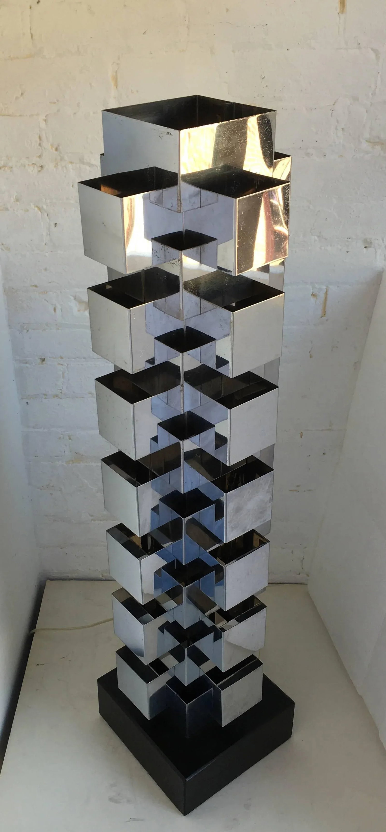 Curtis Jere Chrome "Skyscraper" Table Lamps, Pair - 7