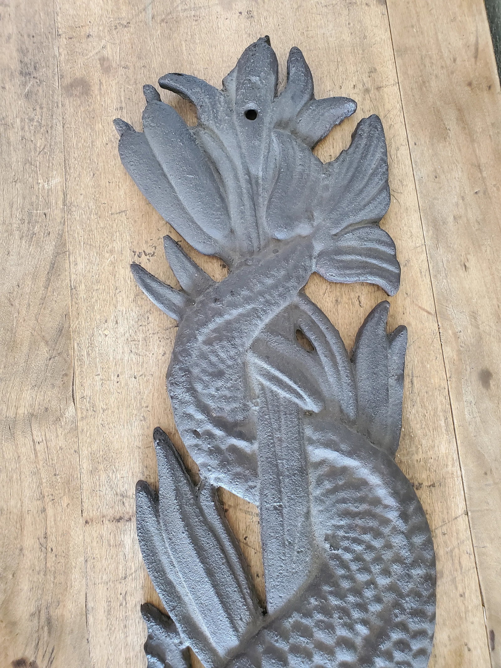 Dolphin Plaque Fish Fountain Down Spout, Large Cast Iron Plaque, 19th Century - 10