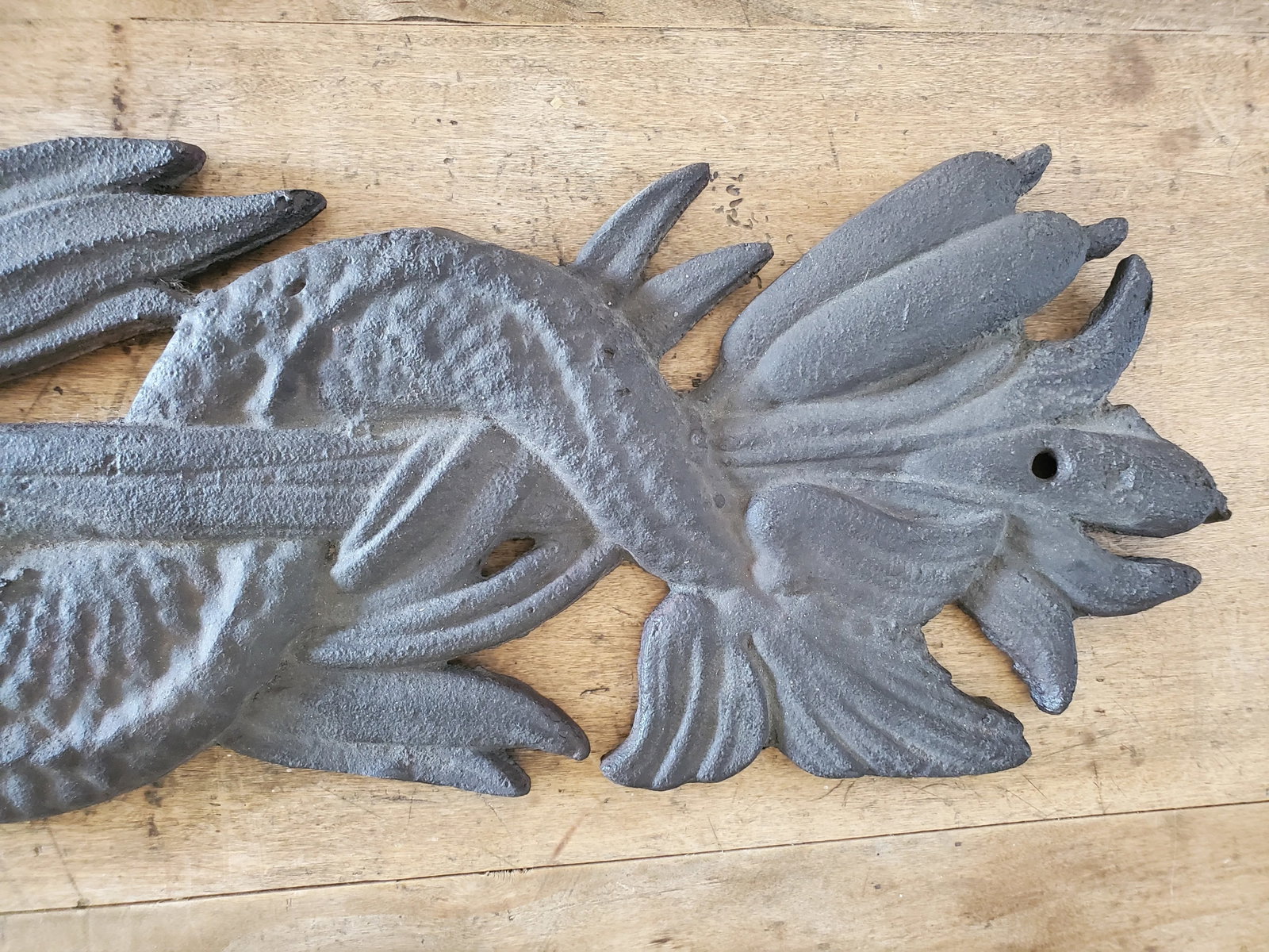 Dolphin Plaque Fish Fountain Down Spout, Large Cast Iron Plaque, 19th Century - 9