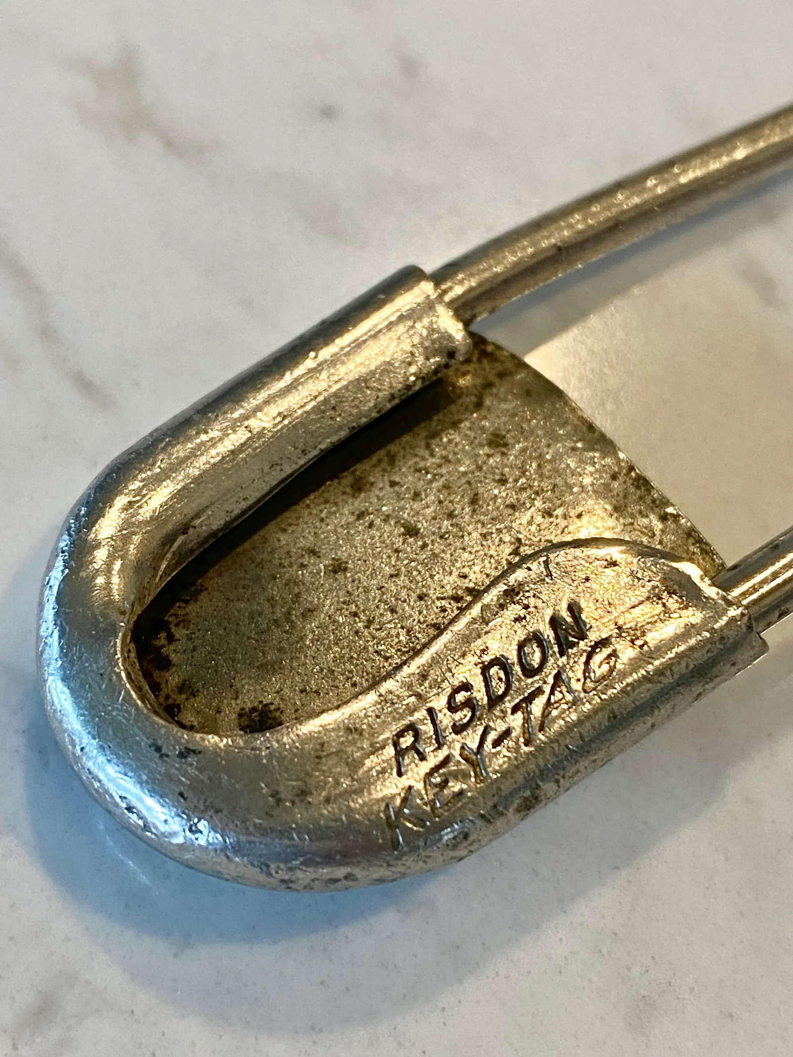 Navajo Old Pawn Safety Pin Key-Tag in Sterling Silver - 5