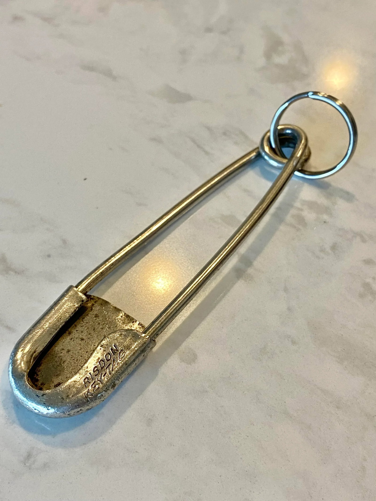 Navajo Old Pawn Safety Pin Key-Tag in Sterling Silver - 6