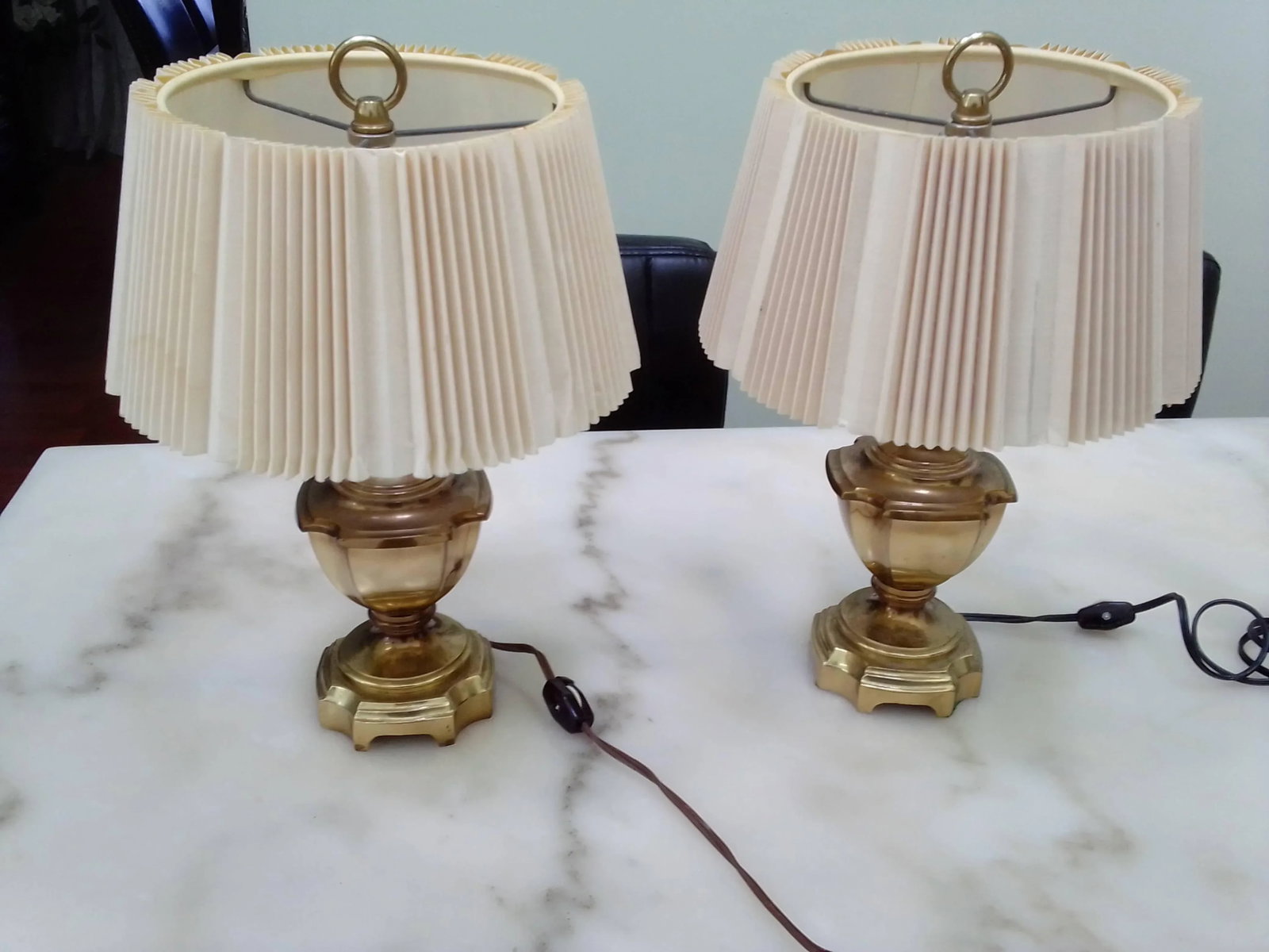 Vintage Berman Lamps With Original Shades - a Pair - 4