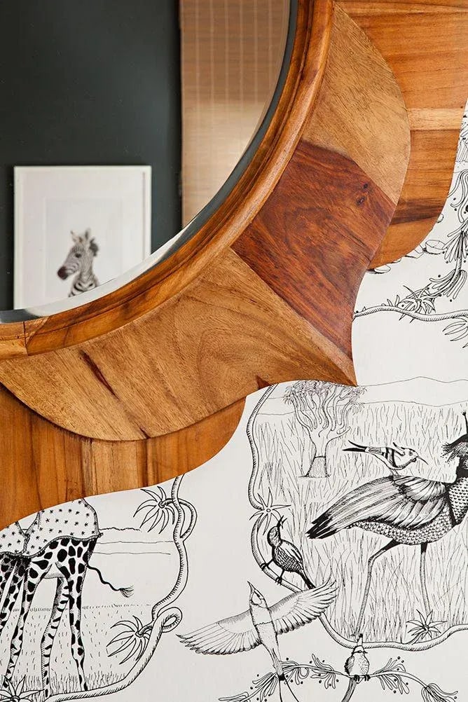 Anthropologie Lotus Wood Mirror - 5