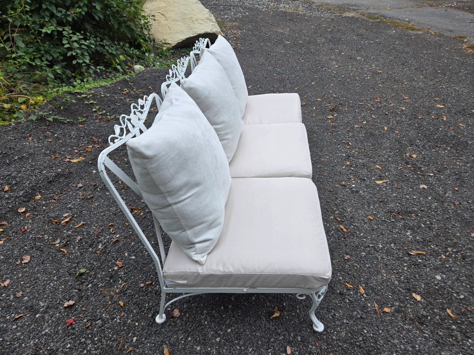 1950s Outdoor Wrought Iron Sofa With Cushions - 7