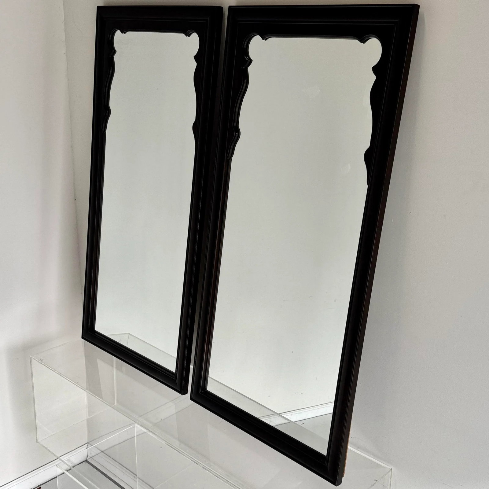 Chinoiserie Black Lacquer Mirrors by Raymond Sobota for Century Furniture Chin Hua Collection - 5
