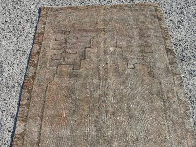 Hand Wowen Wool Turkish Rug, Rug,Vintage Rug,Beatifull Color Combination Turkish Retro Rug, Home Dec - 9
