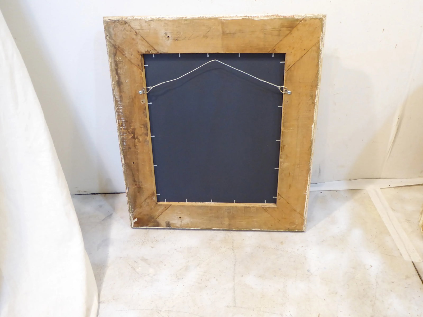 Vintage Carved Whitewashed Mirror - 3