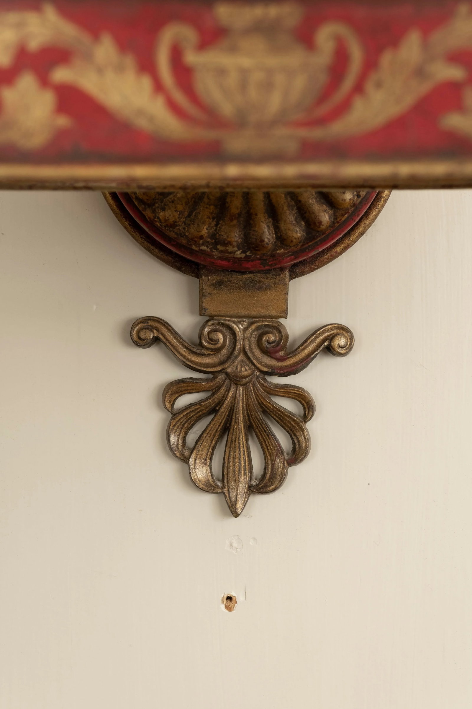 Pair of French Empire Style or Neoclassical Style Bronze and Tole Sconces - 5
