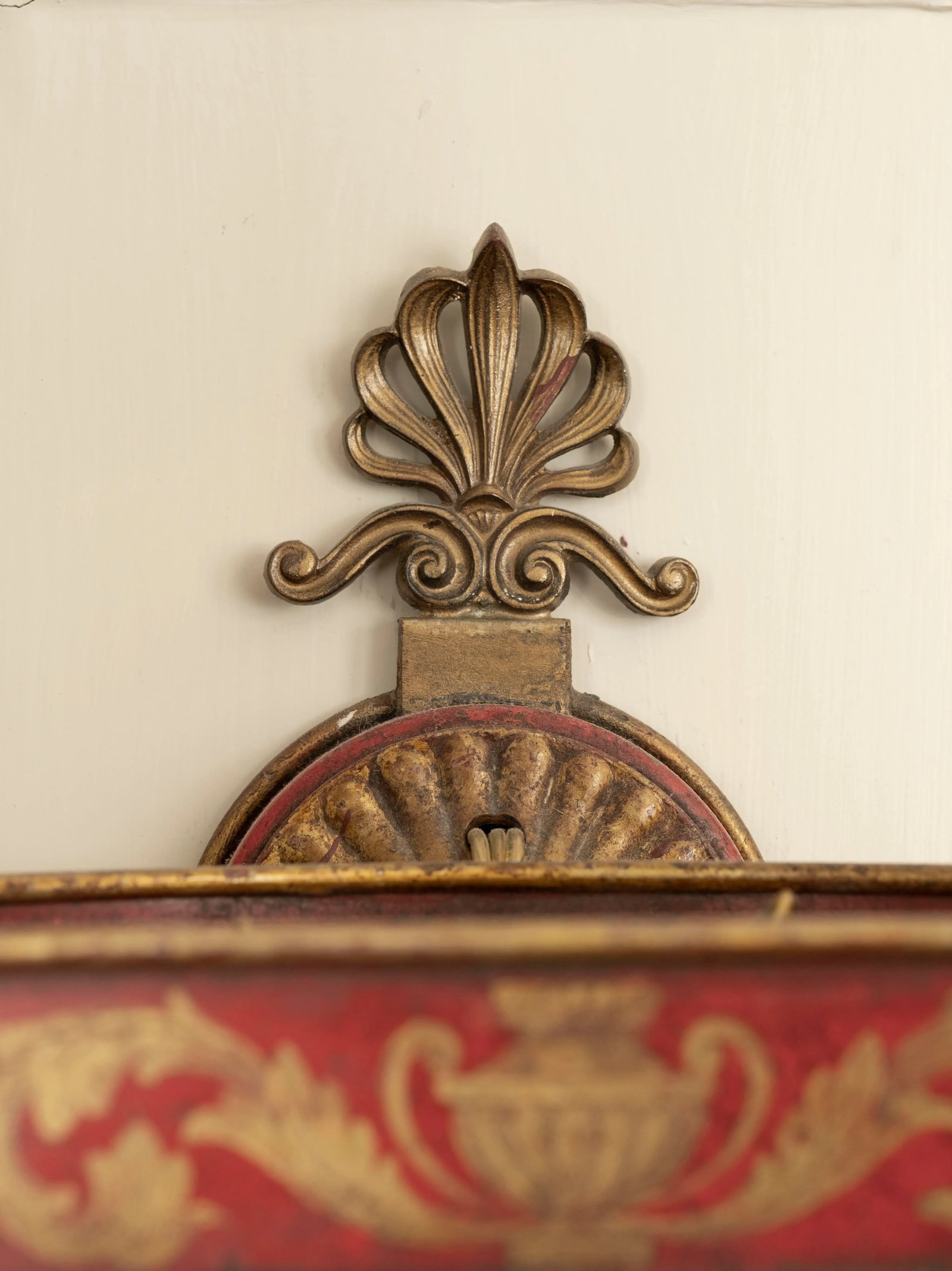 Pair of French Empire Style or Neoclassical Style Bronze and Tole Sconces - 6