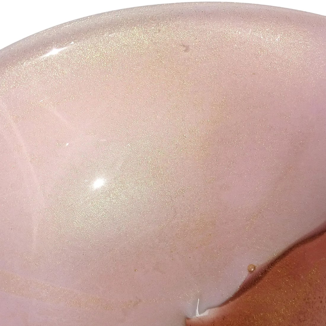 Vintage Murano Amethyst Purple Gold Fleck Calla Lily Italian Art Glass Decorative Vide Poche Bowl - 9