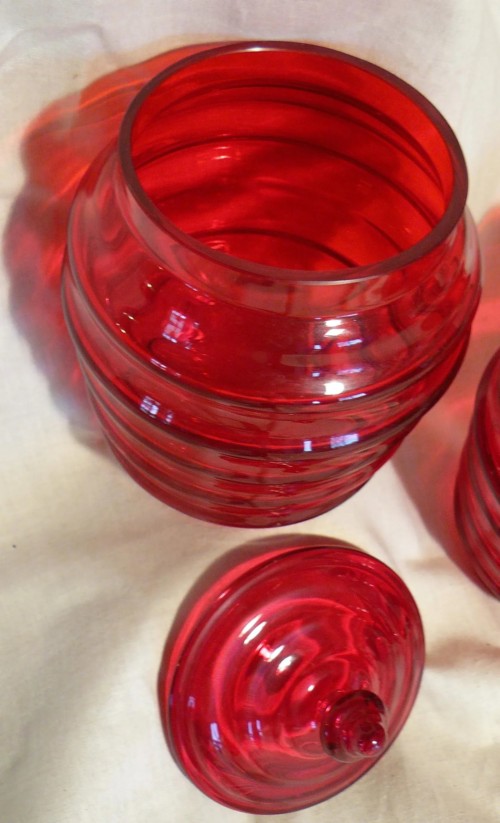 1930s Jean Beck Munchen Signed Art Glass Jars With Lids - a Pair - 5