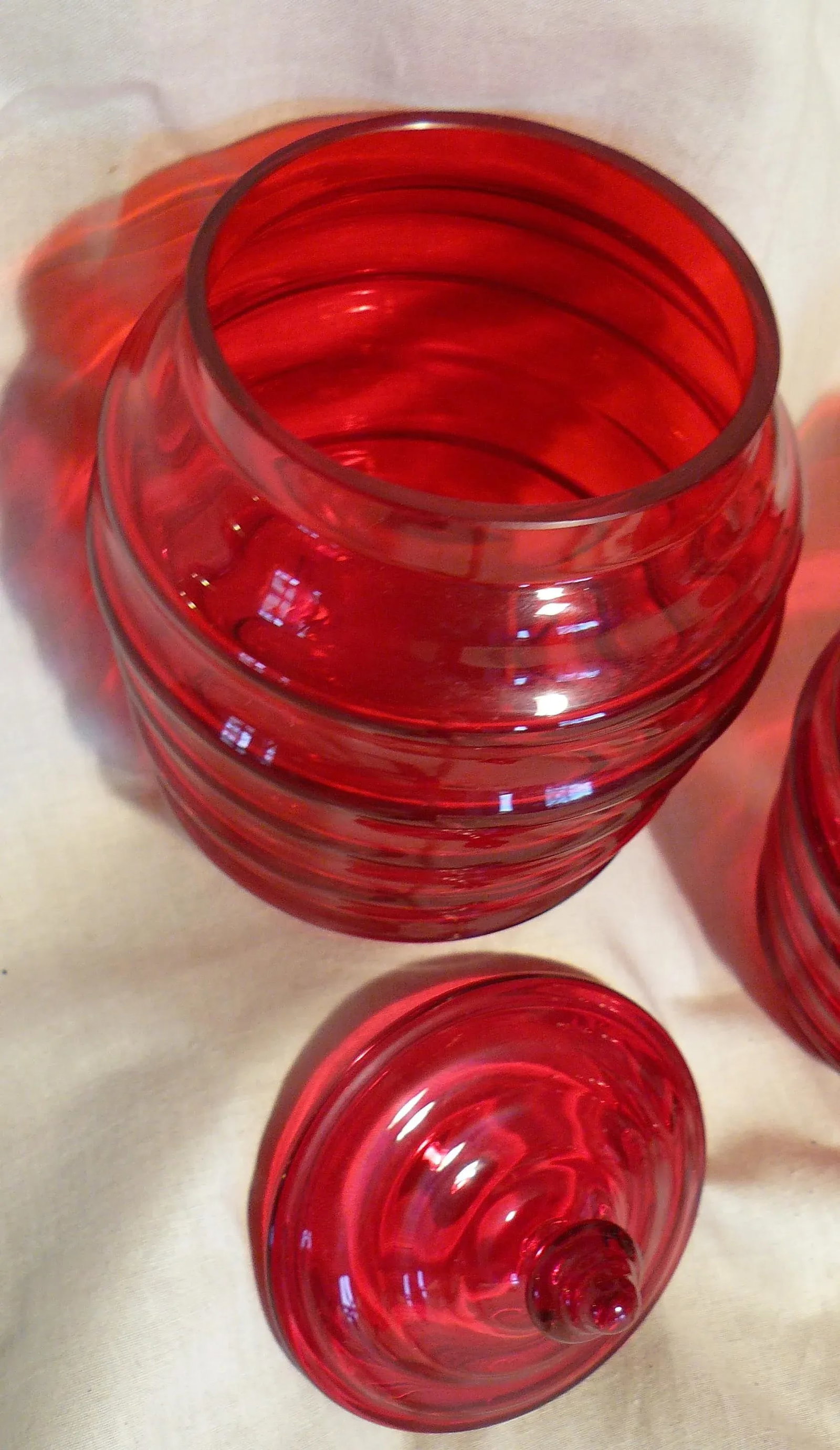 1930s Jean Beck Munchen Signed Art Glass Jars With Lids - a Pair - 6