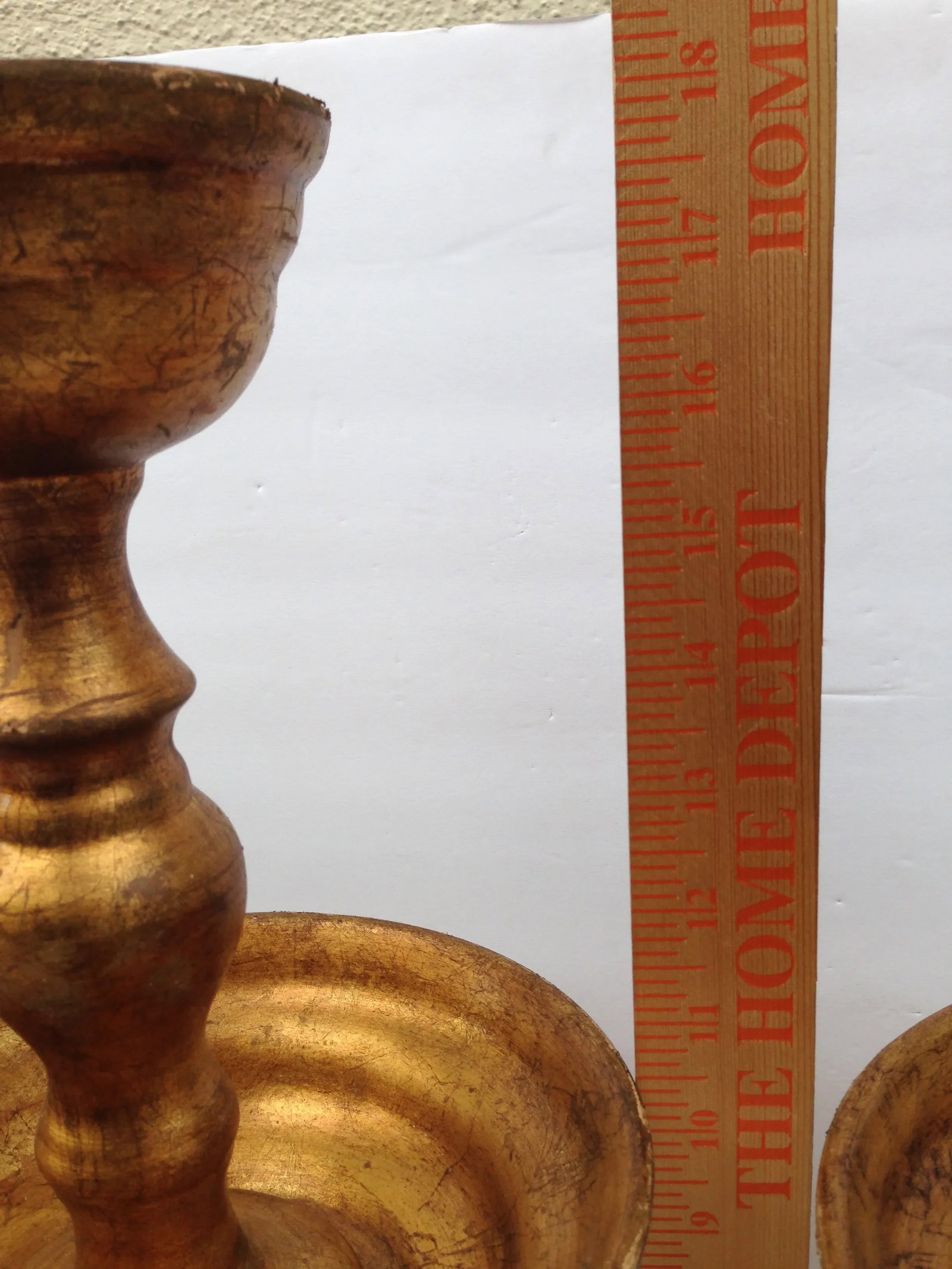 18" Gold Leaf Pottery Candle Holder Stands - Set of 4 - 4