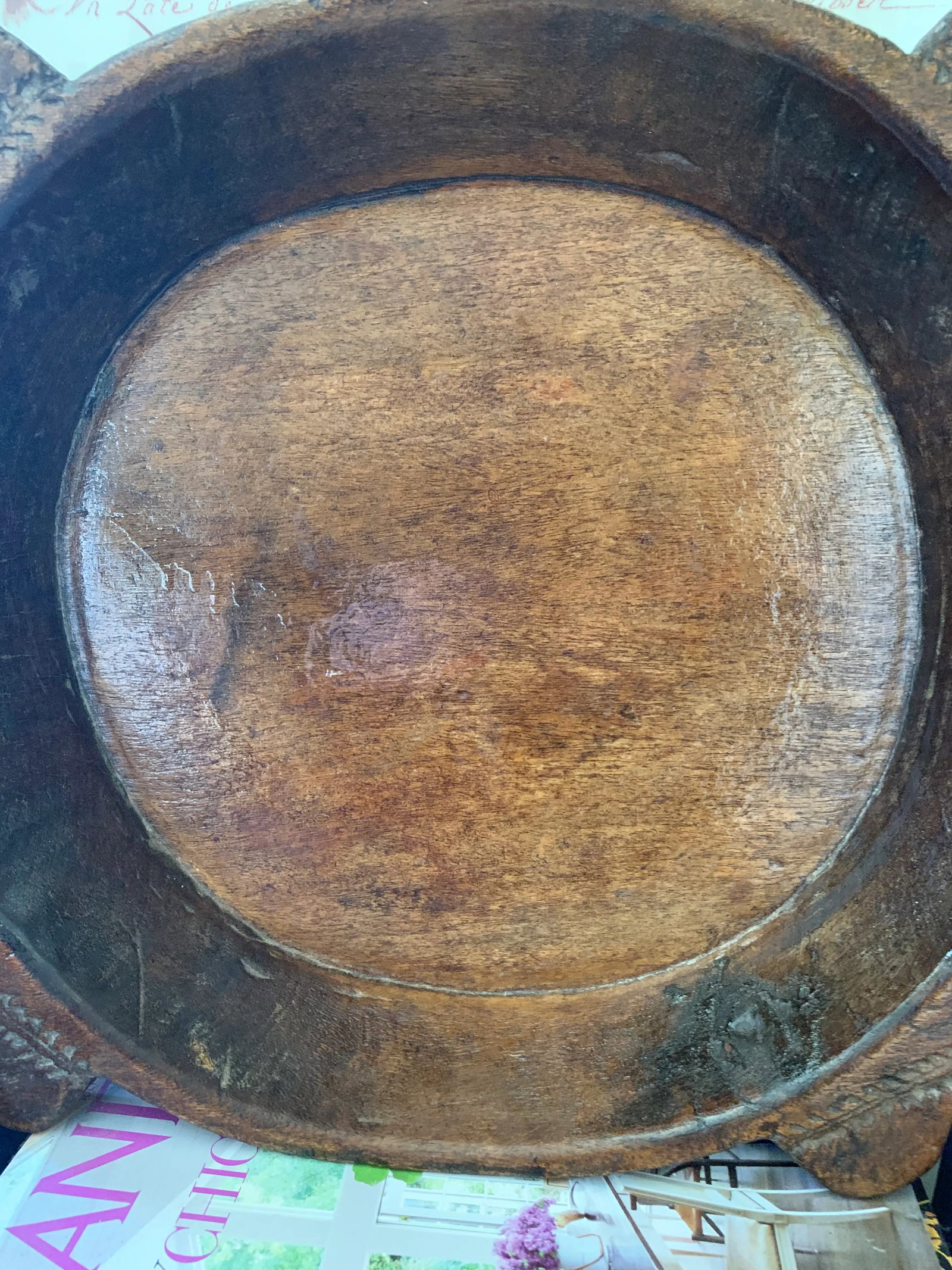 Early 20th Century Wood Hand Carved Artisanal Tribal Tray - 10