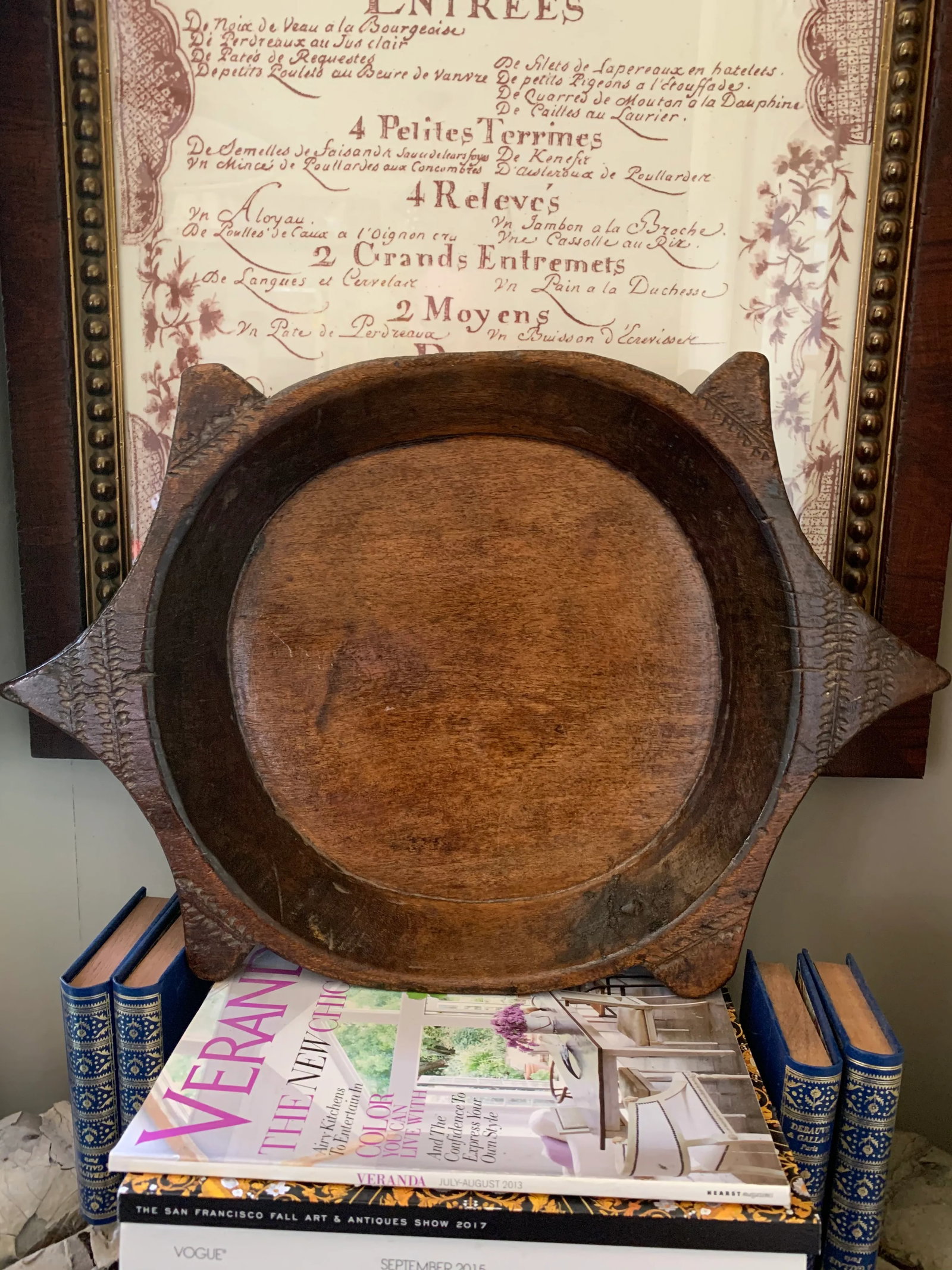 Early 20th Century Wood Hand Carved Artisanal Tribal Tray - 2