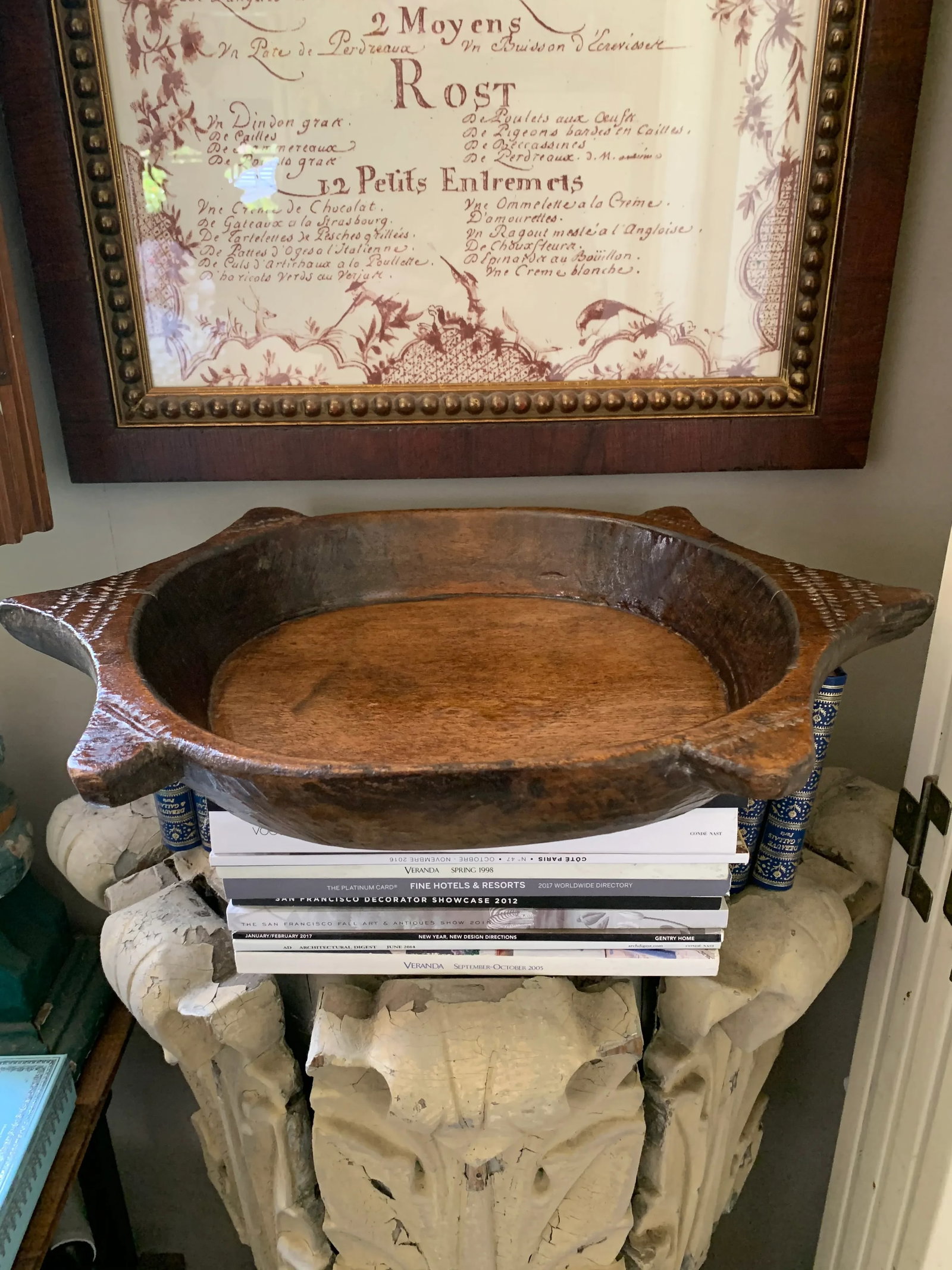 Early 20th Century Wood Hand Carved Artisanal Tribal Tray - 3