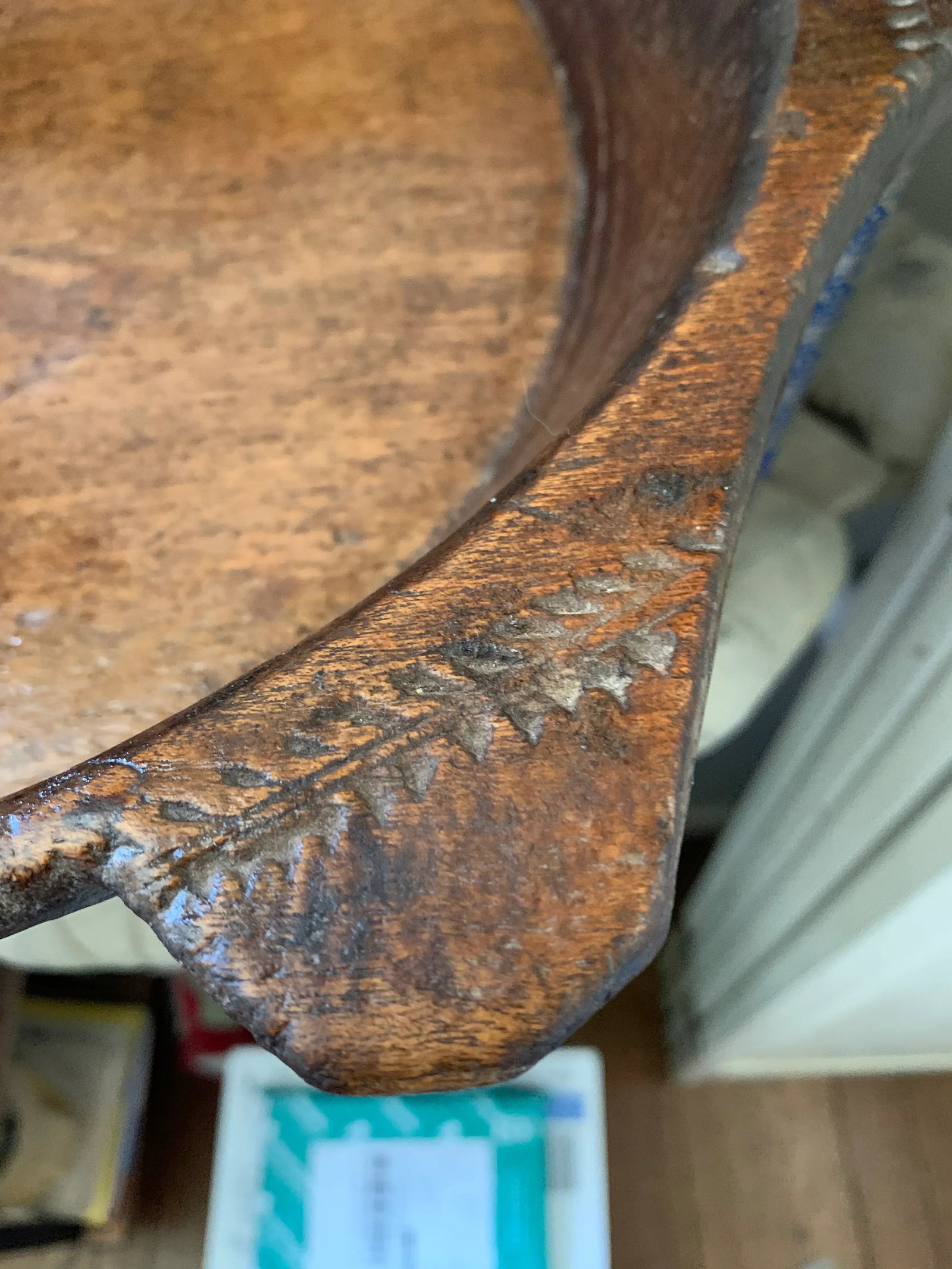 Early 20th Century Wood Hand Carved Artisanal Tribal Tray - 5