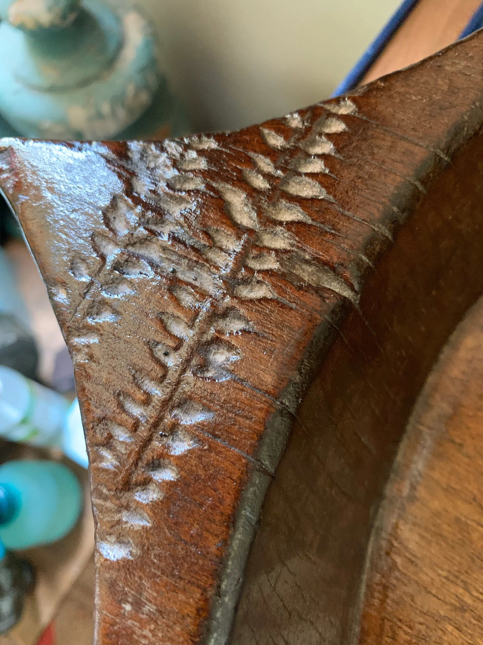 Early 20th Century Wood Hand Carved Artisanal Tribal Tray - 8