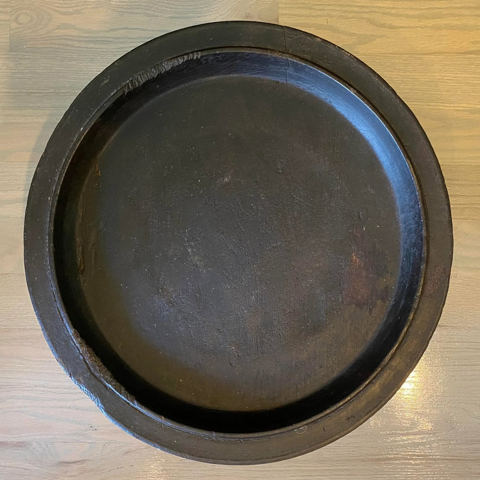 Early 20th Century Antique Hand Carved Wooden Offering Tray - 5