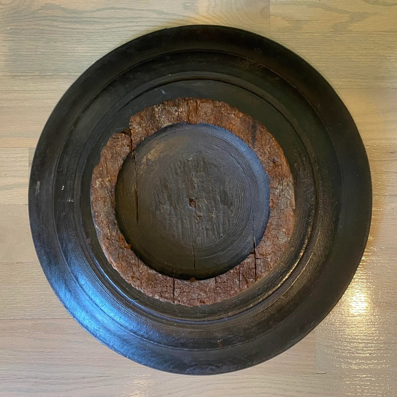 Early 20th Century Antique Hand Carved Wooden Offering Tray - 6