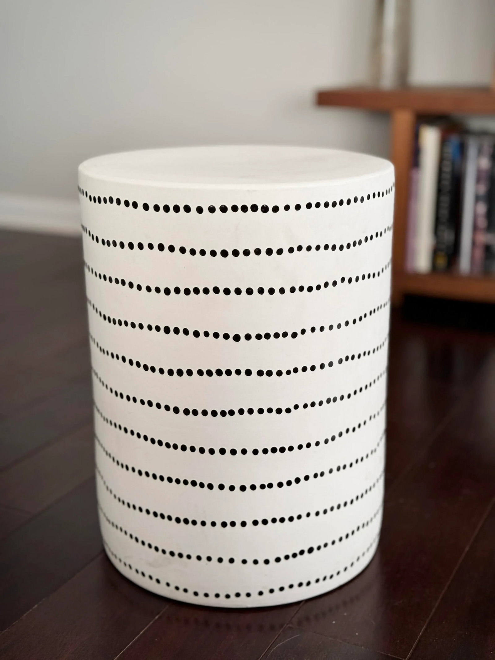 Minimalist Black and White Dot Pattern Made Goods Geoffrey Ceramic Indoor/Outdoor Stool - 12