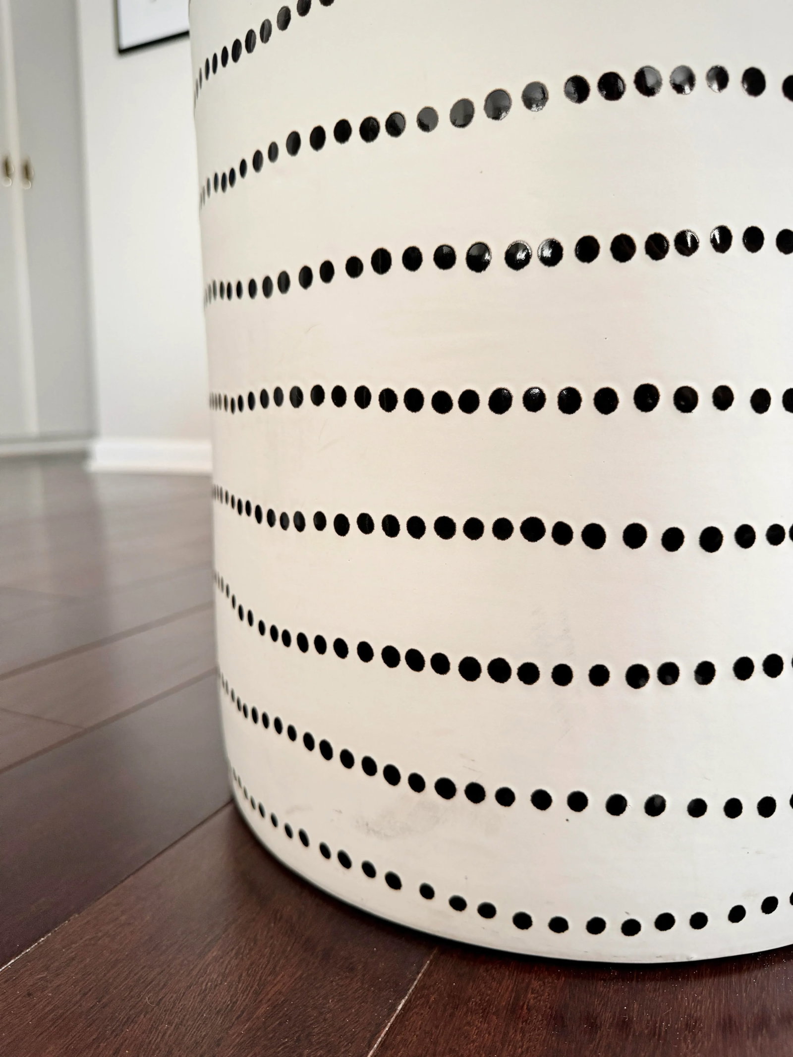 Minimalist Black and White Dot Pattern Made Goods Geoffrey Ceramic Indoor/Outdoor Stool - 7