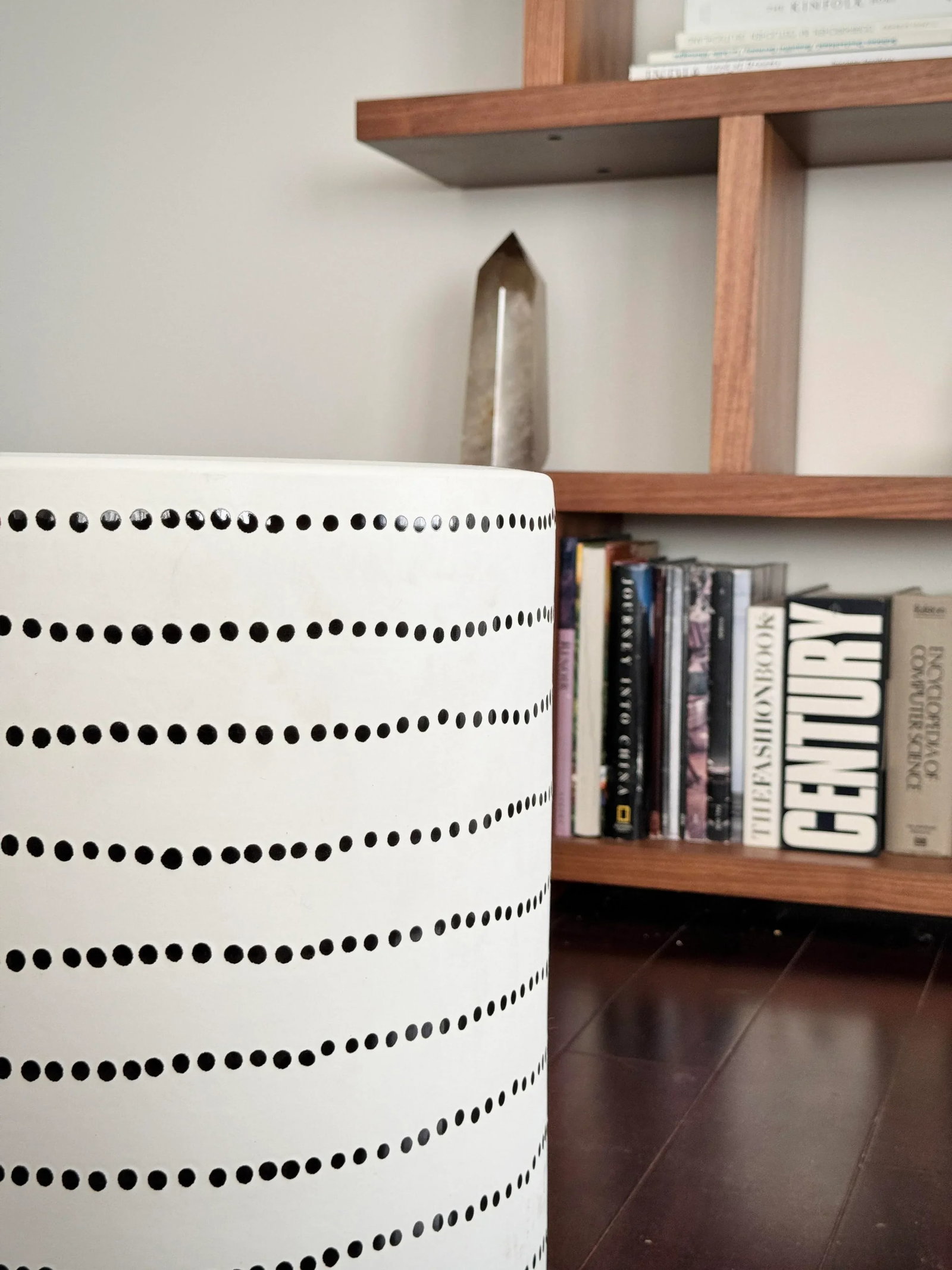 Minimalist Black and White Dot Pattern Made Goods Geoffrey Ceramic Indoor/Outdoor Stool - 9