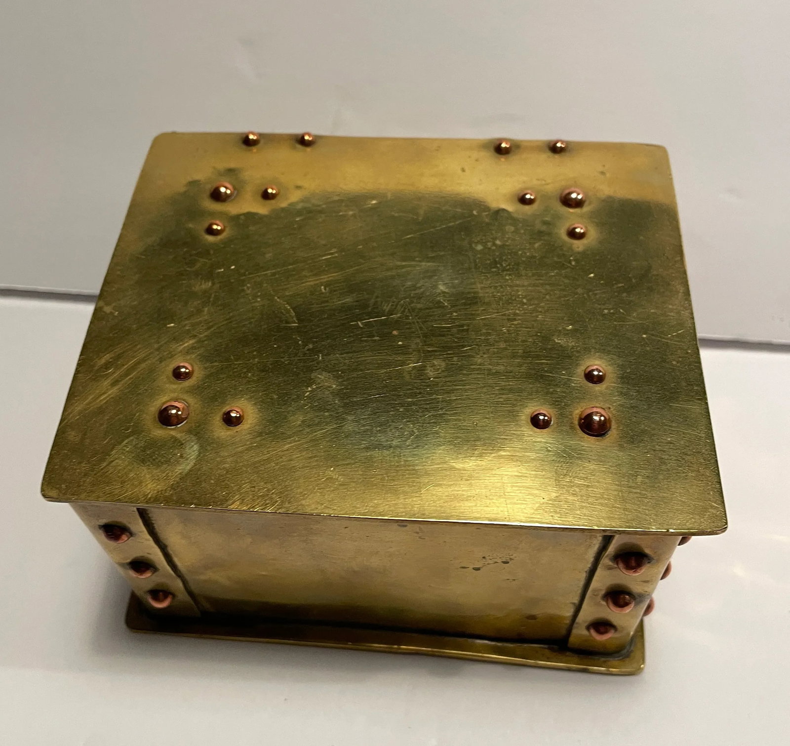 Antique Arts & Crafts Brass and Copper Box - 2