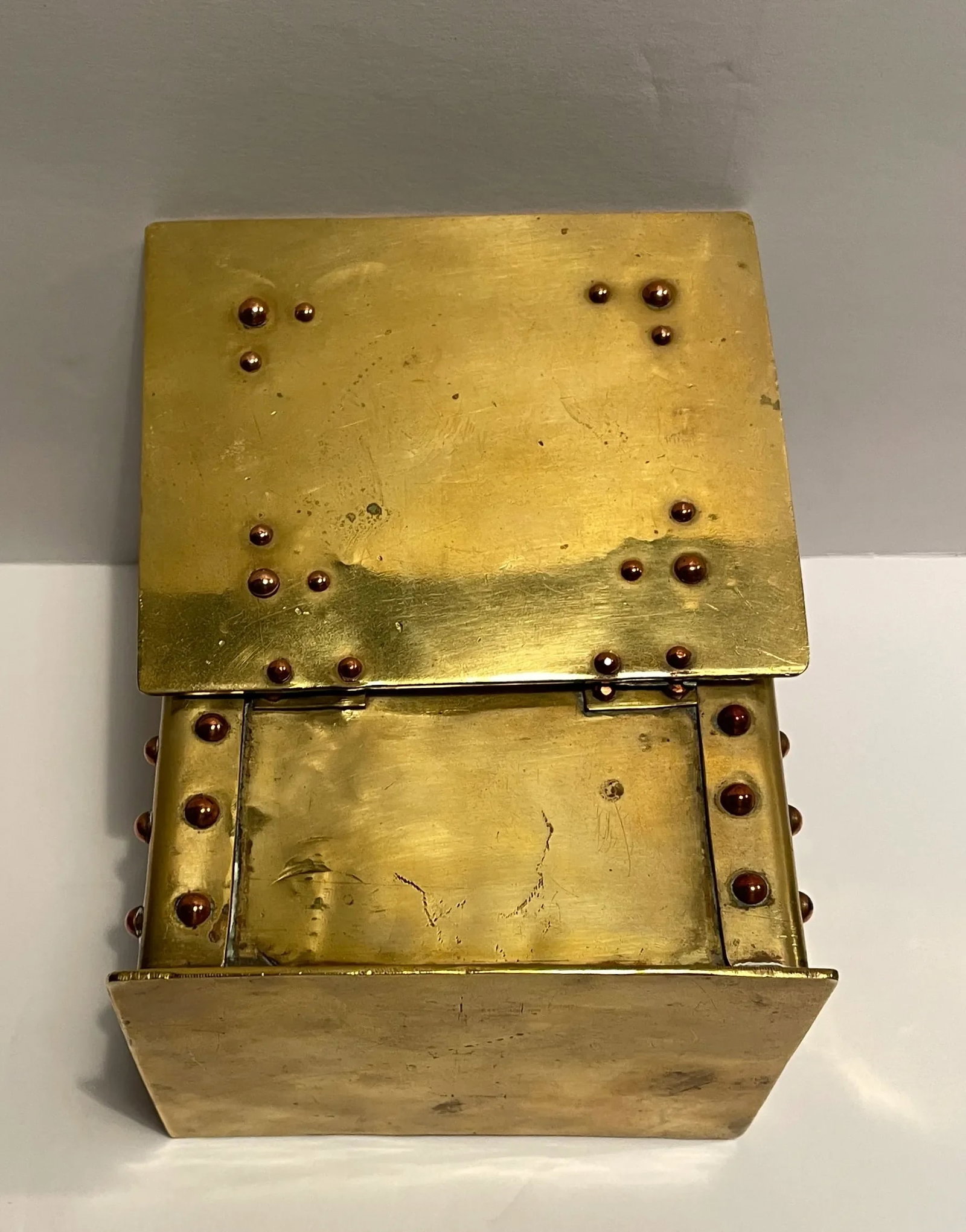 Antique Arts & Crafts Brass and Copper Box - 6