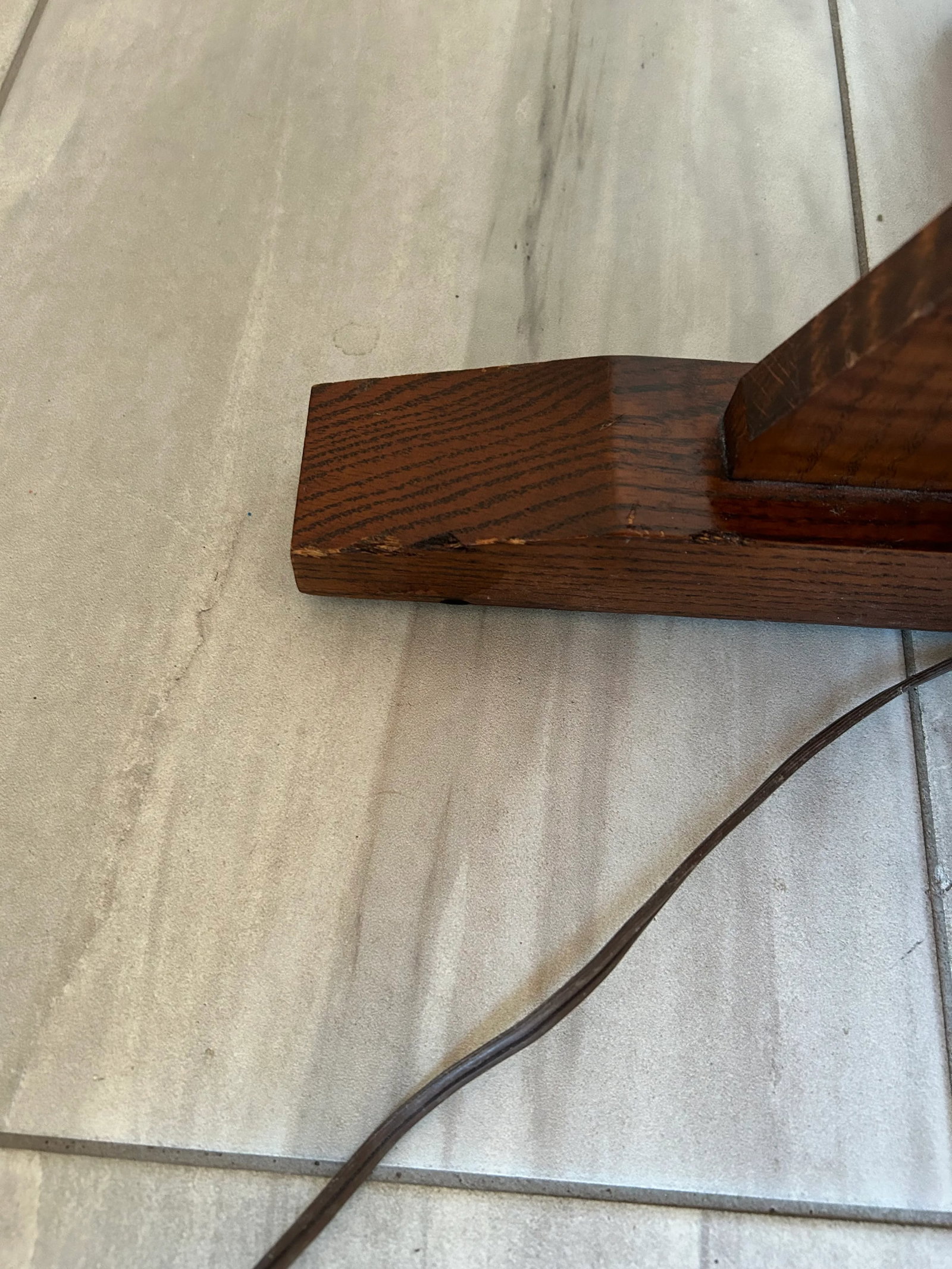 Vintage Mica Lamp Company Arts and Crafts Mission Oak Floor Torchiere Lamp - 9