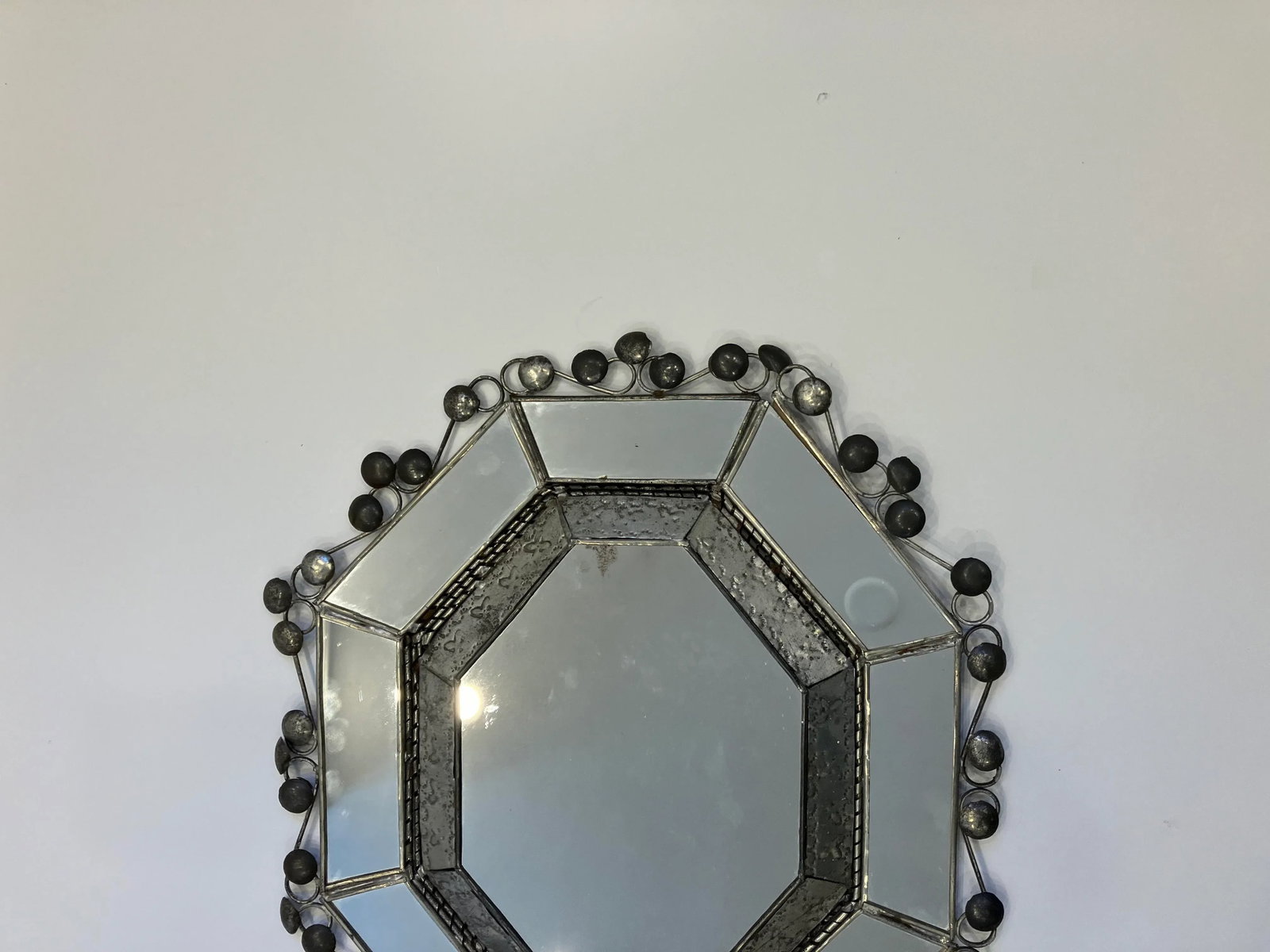 Vintage Mexican Tin Mirror - 2