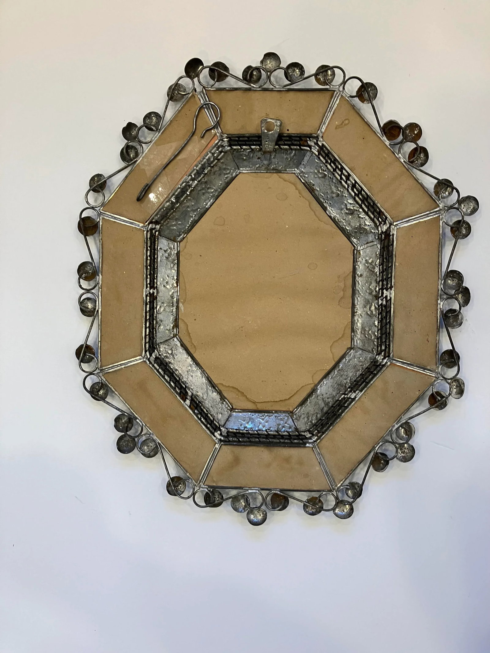 Vintage Mexican Tin Mirror - 3