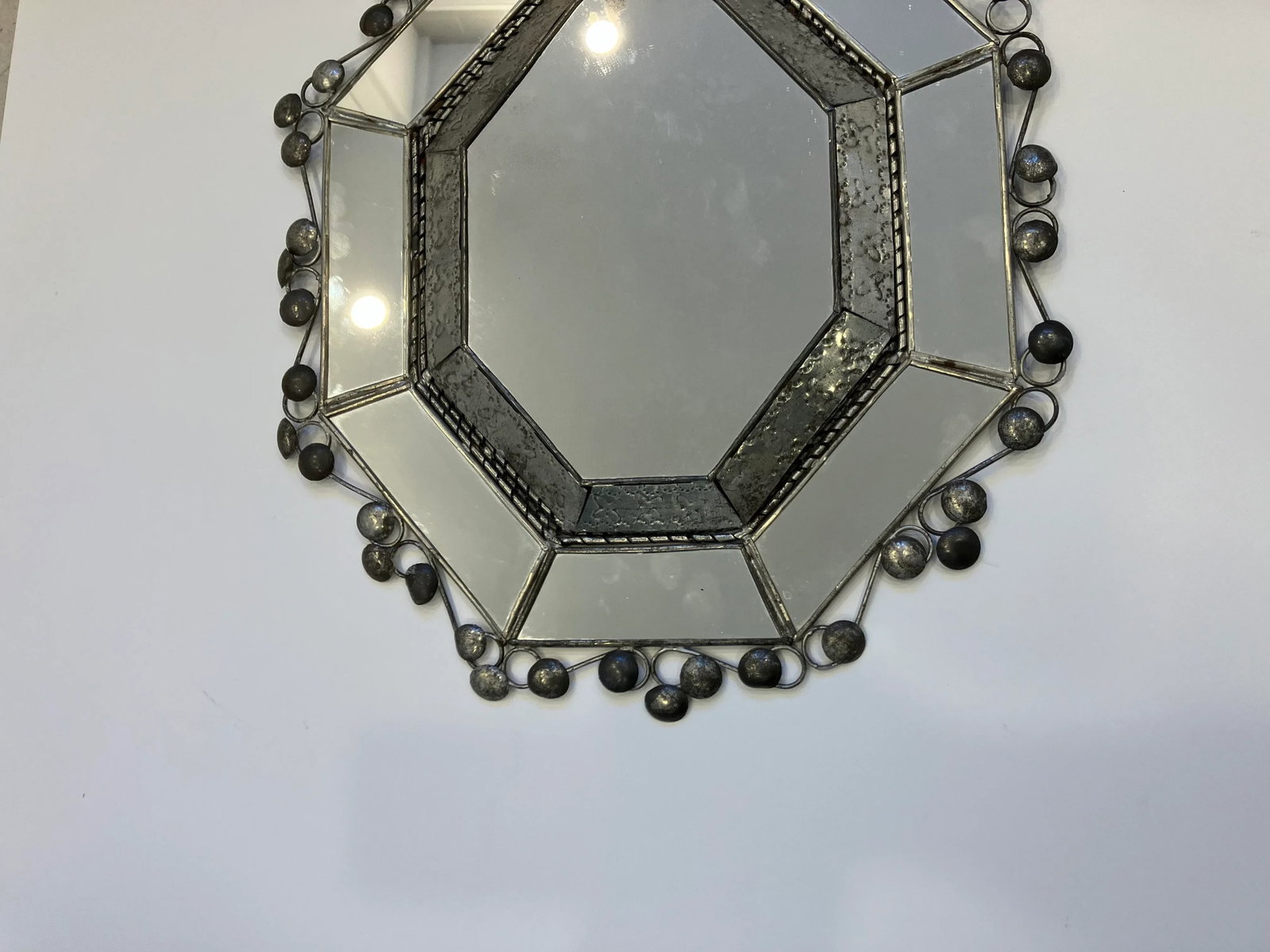 Vintage Mexican Tin Mirror - 4
