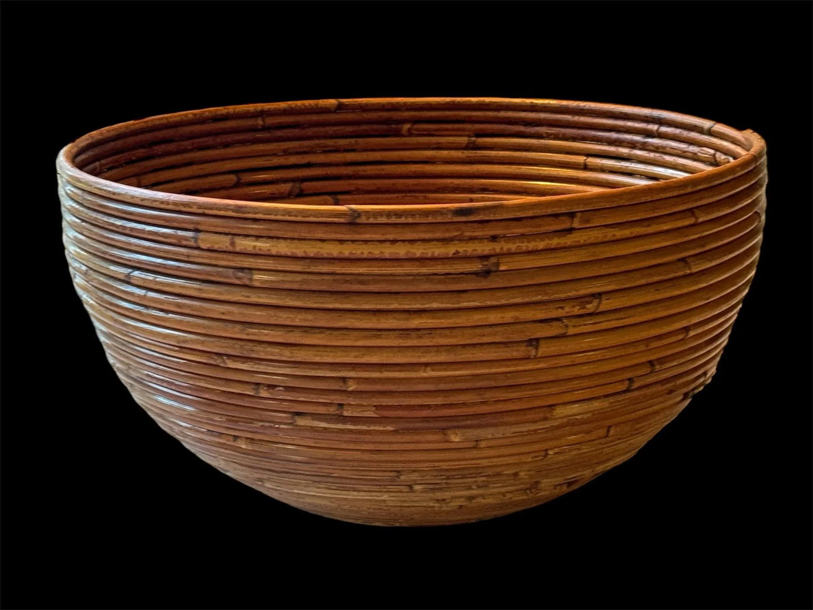 Vintage Monumental Crespi Style Split Reed Bowl - 2