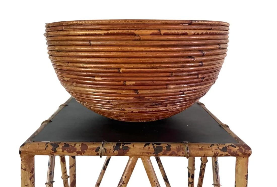 Vintage Monumental Crespi Style Split Reed Bowl - 3