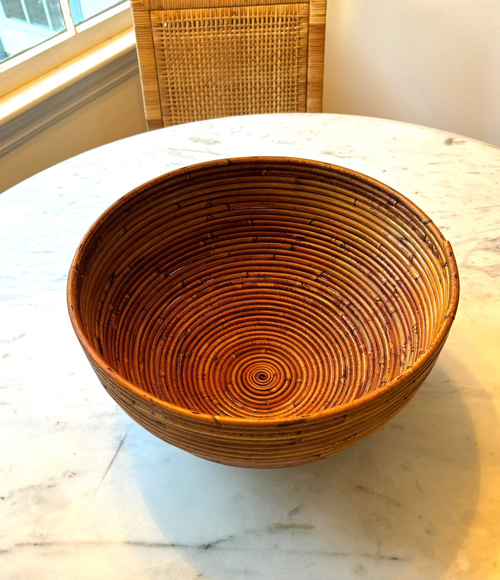 Vintage Monumental Crespi Style Split Reed Bowl - 4