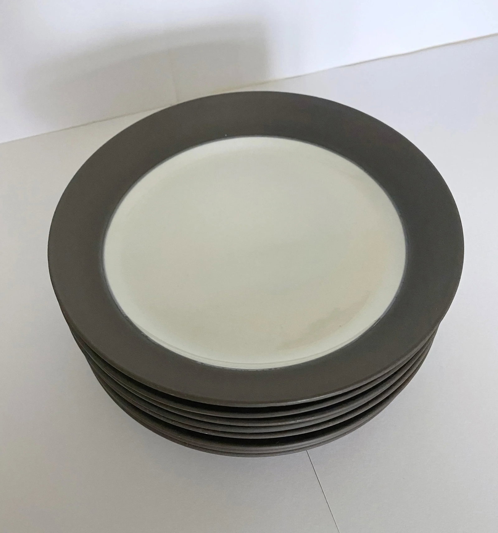 Mid-Century Jens H. Quistgaard for Dansk Matte Flamestone Pottery Small Plates - Set of 8 - 2