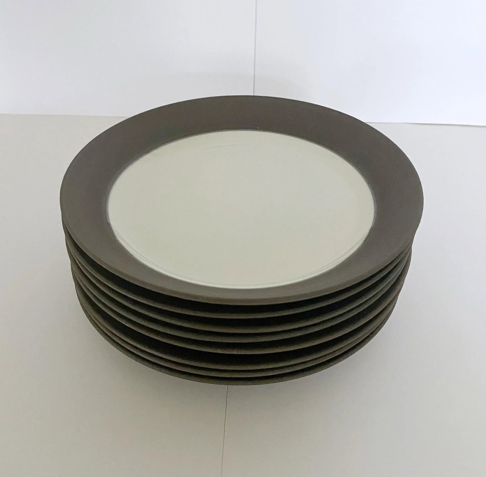 Mid-Century Jens H. Quistgaard for Dansk Matte Flamestone Pottery Small Plates - Set of 8 - 6