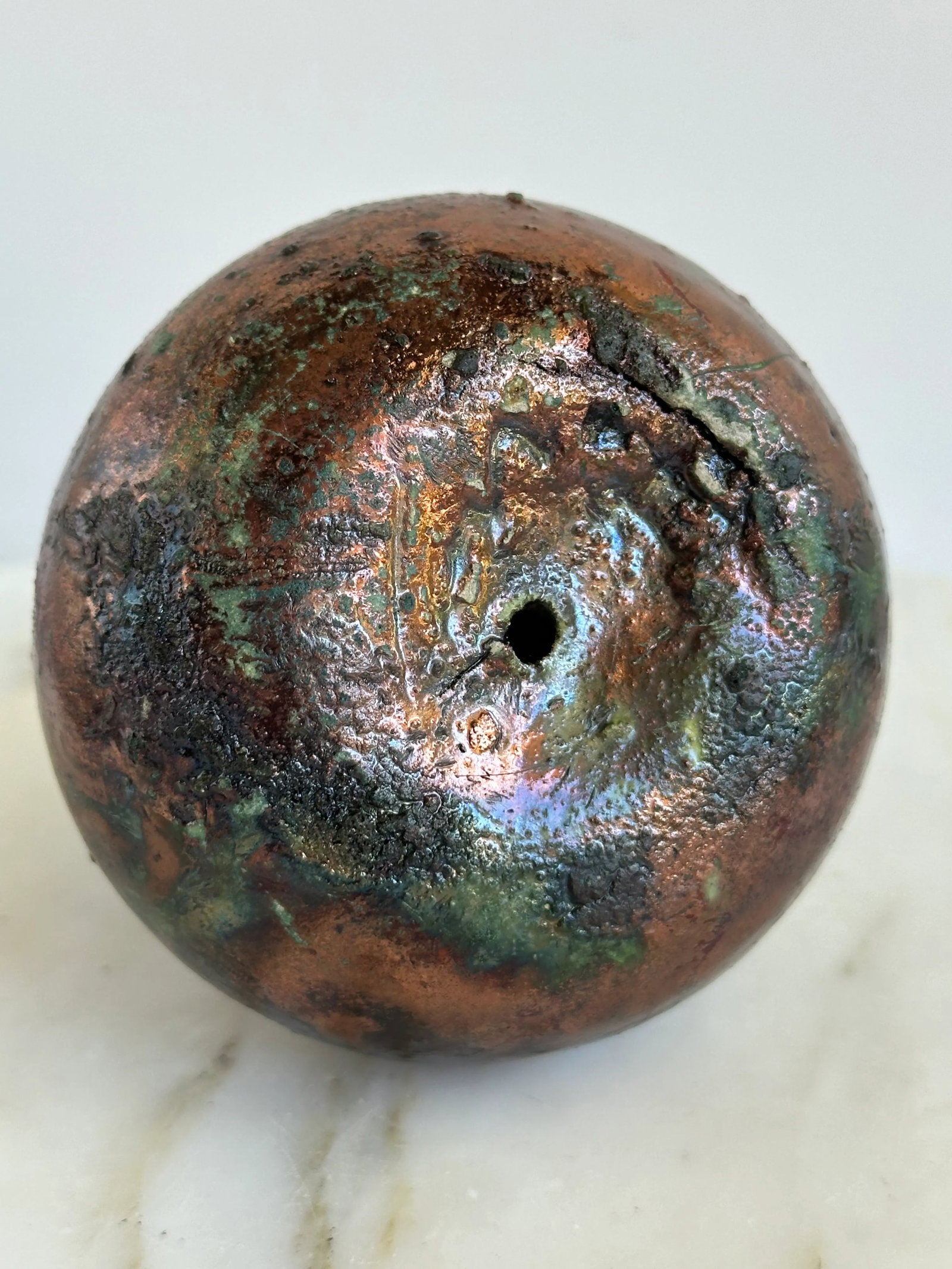 Raku Pottery Pear Figure - 6