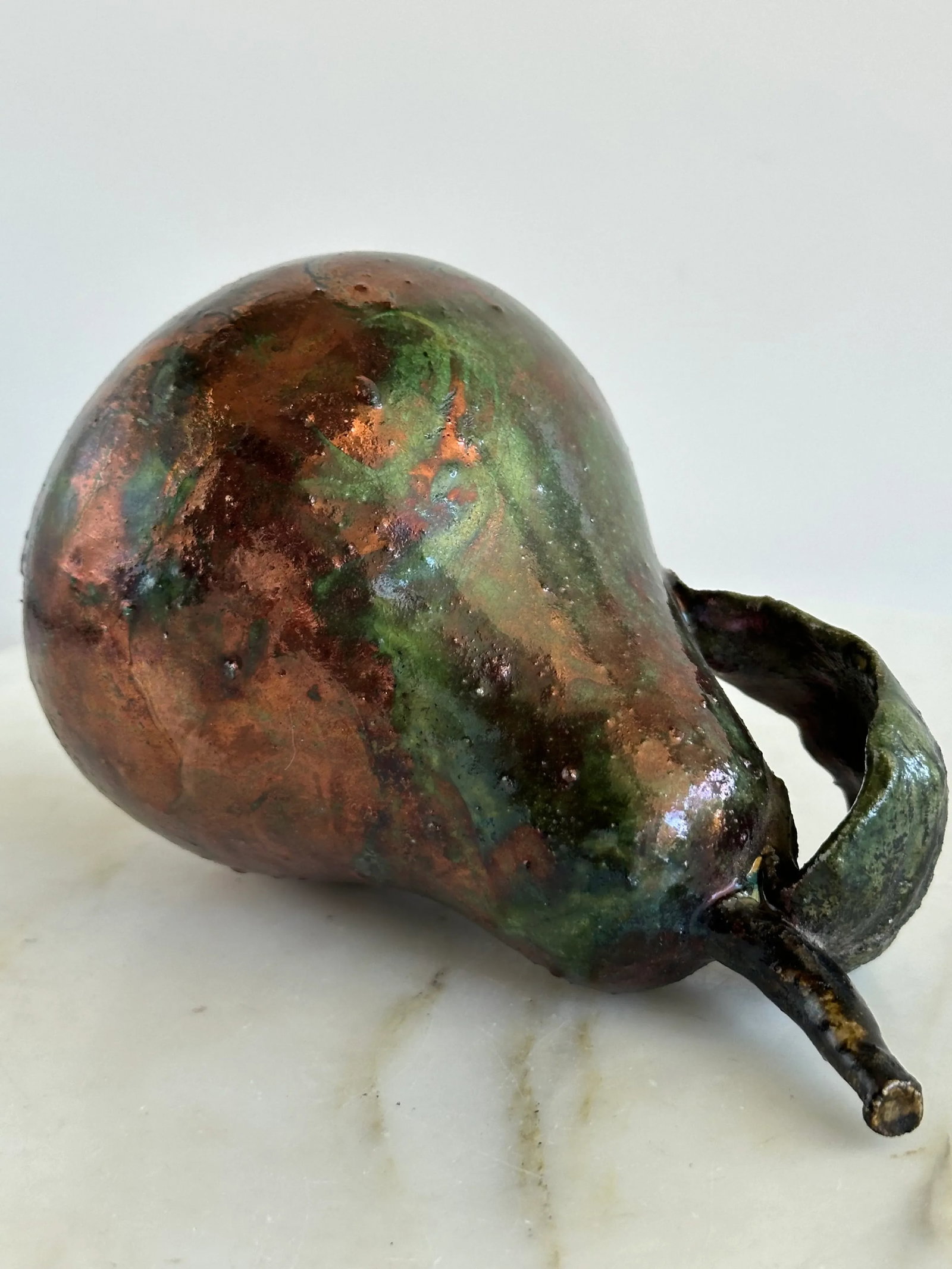 Raku Pottery Pear Figure - 7